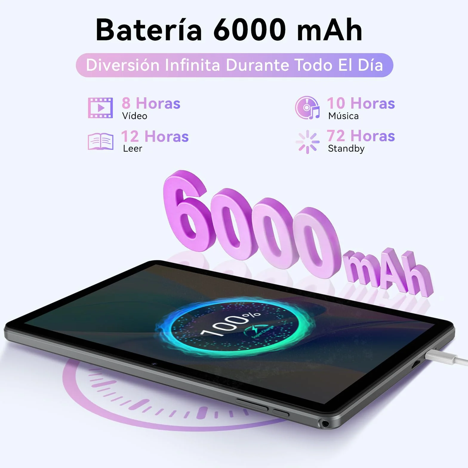 Android 16 Tablet 10 Pulgadas en Gemini AI, Tableta en Teclado, Ratón & Lápiz, Octa-Core, 24 GB RAM + 256 GB ROM + 1 TB TF, 1920x1200 Pantalla HD, Cámara Doble 8MP + 13MP, 6000 mAh (Funda Negra)