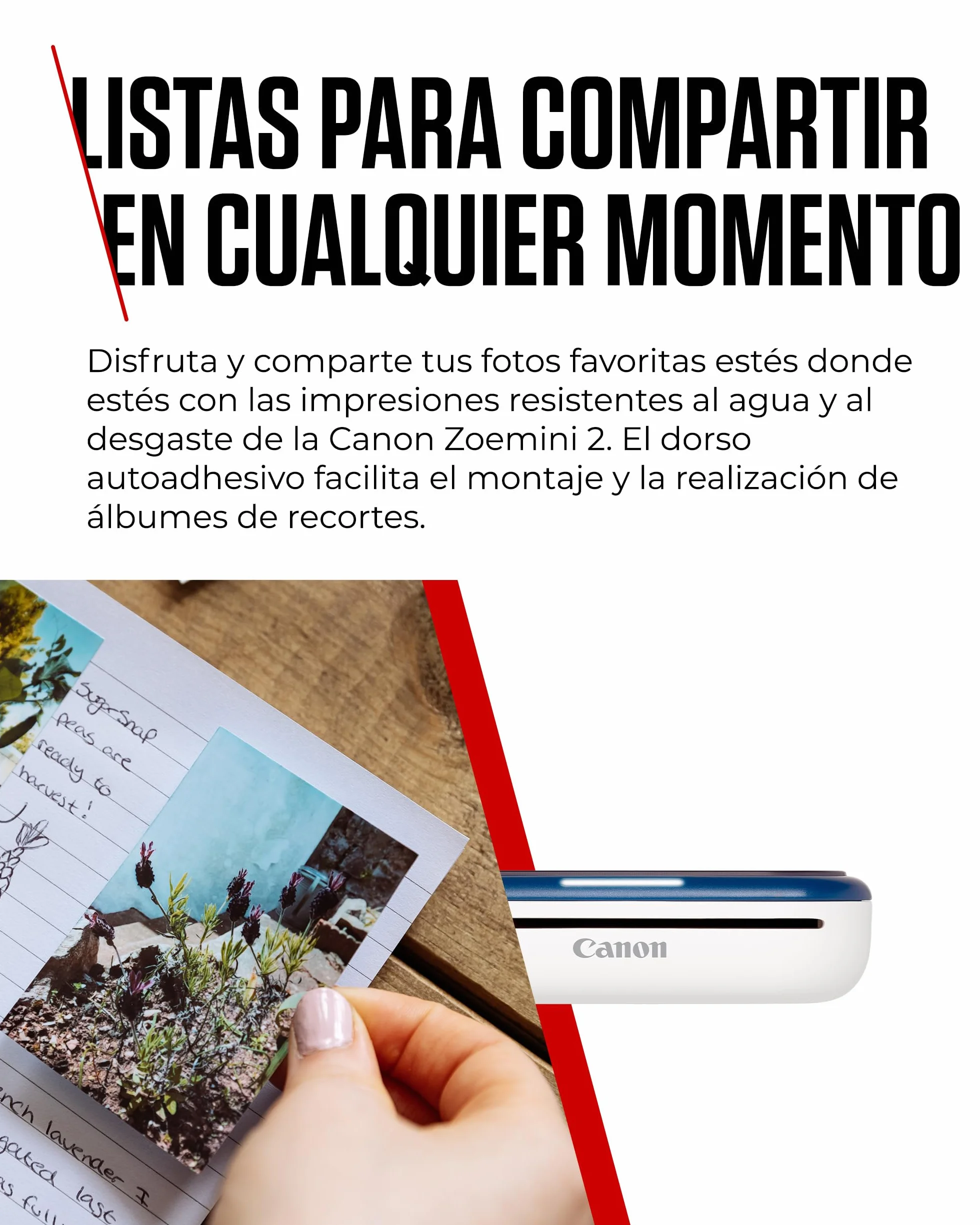Canon Kit Zoemini 2 Impresora fotográfica + Papel fotográfico Zink 20 Piezas + Papel ZP-2030 (20 Hojas) + 10 Pegatinas Circulares (para Smartphone, USB C, Bluetooth, impresión móvil) Azul Marino