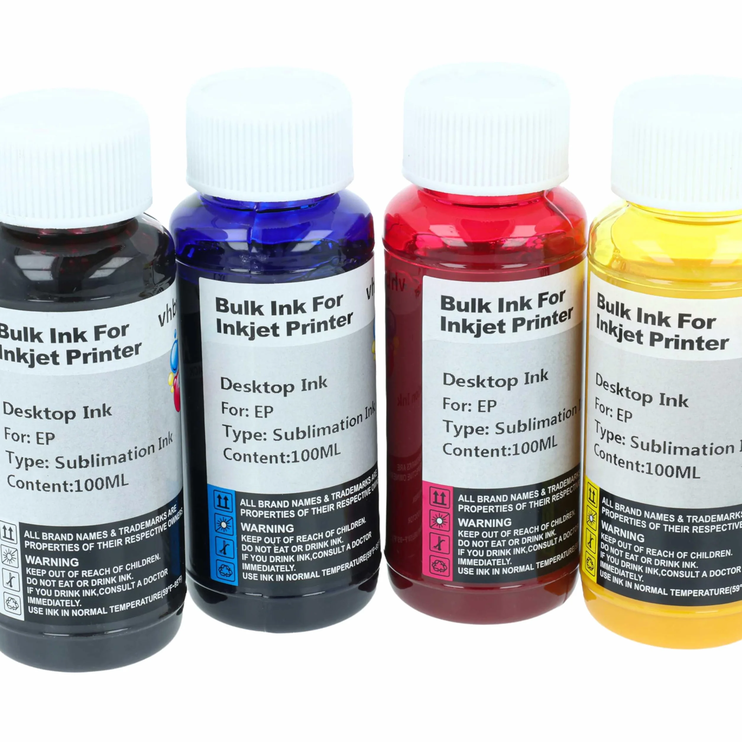 vhbw 4X Tinta de sublimación Compatible con Ricoh Aficio GX E3300N Impresora de sublimación - Set de Recarga, Cian, Magenta, Yellow, Negro, 100ml
