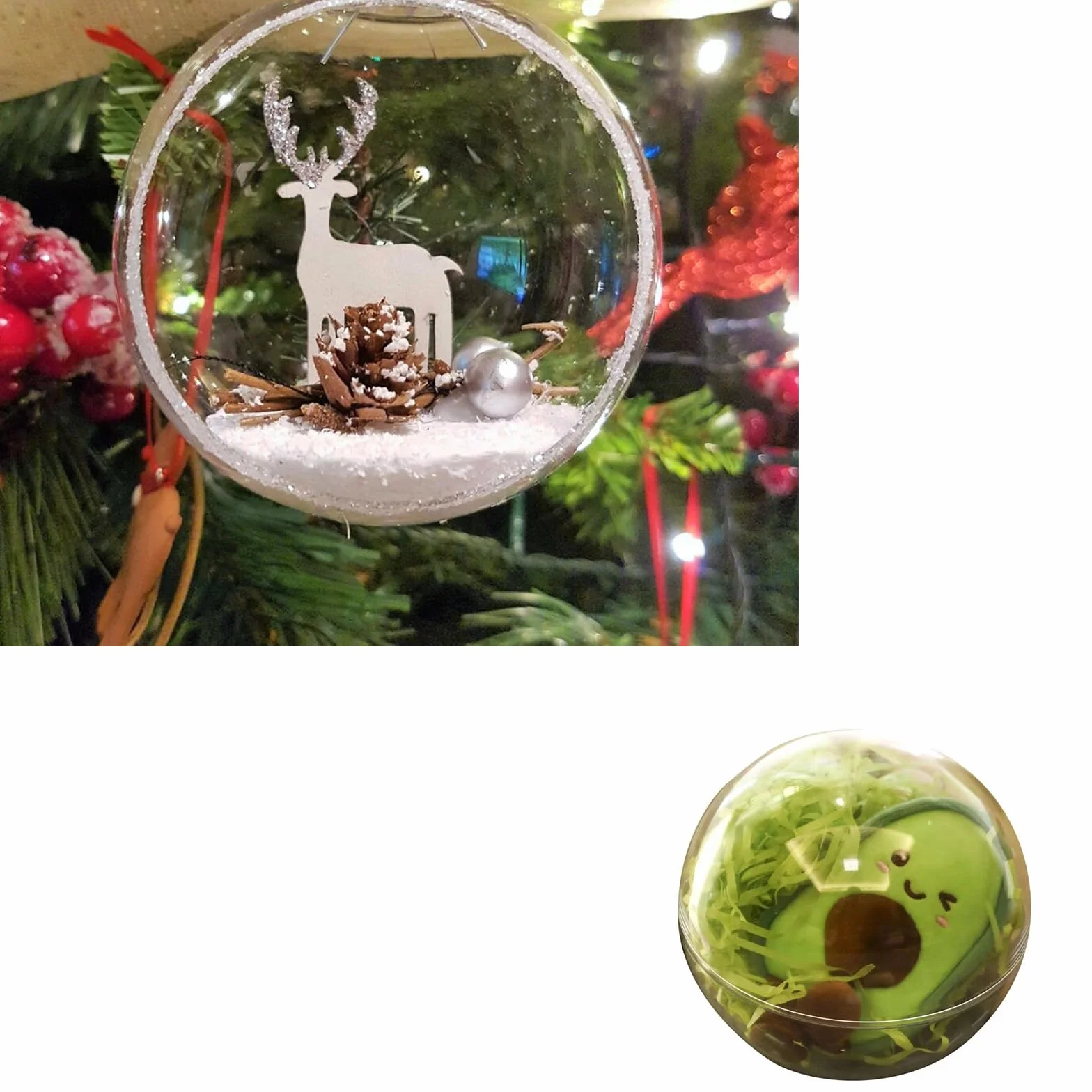 Bolas Acrílicas Transparentes Rellenables, 30 Piezas Plástico para Decoración Navidad Bodas Fiestas