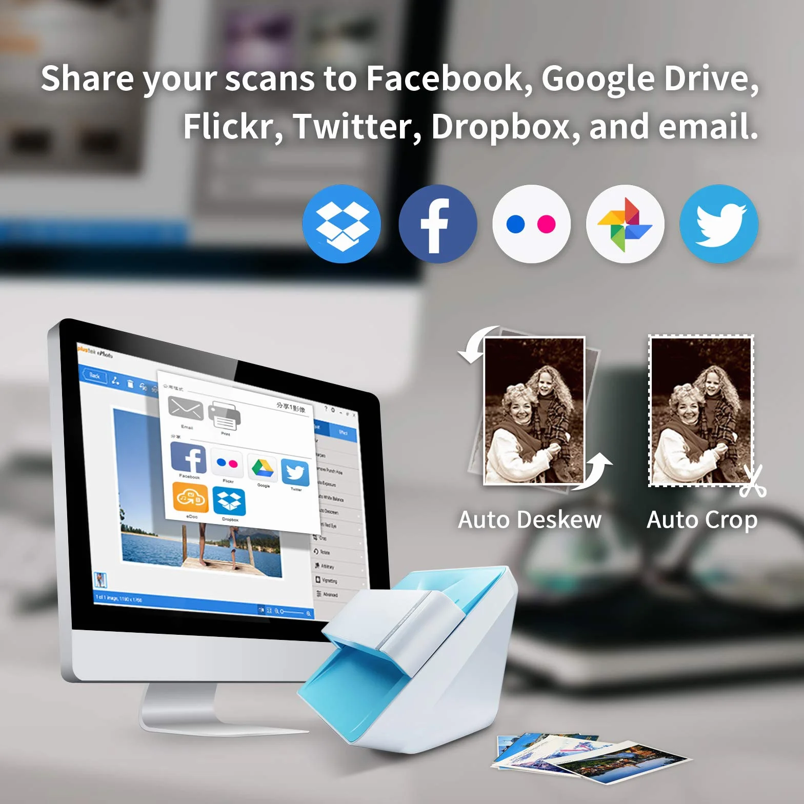 Plustek ePhoto Z300 600 x 600 DPI Photo scanner Azul A4 - Escáner (215,9 x 297,18 mm, 600 x 600 DPI, 48 bit, 24 bit, 8 bit, Escala de grises)