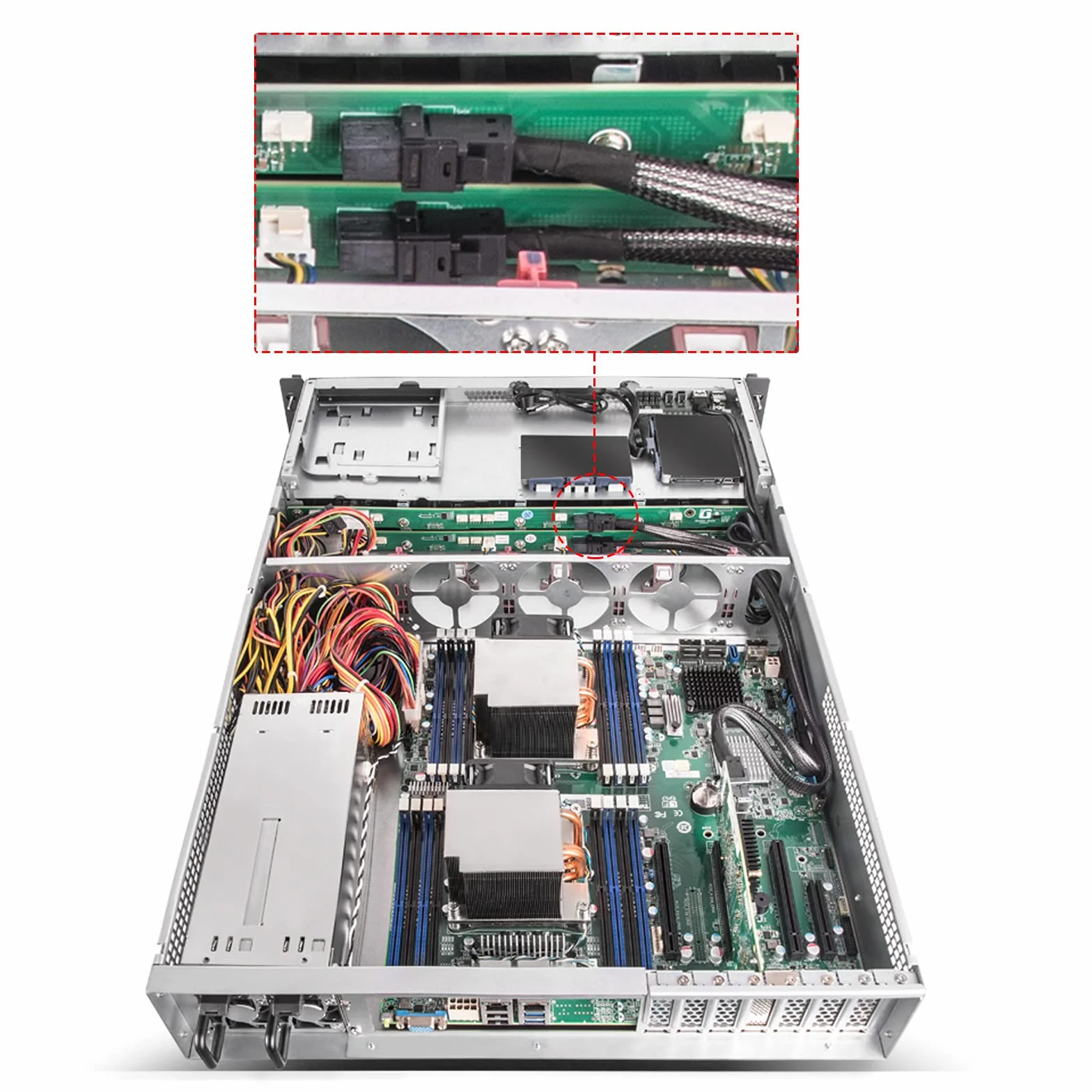 Silverstone SST-RM22-308 - Gabinete de Servidor en Rack 2U Compatible con 8X 2.5 / 3.5" SAS / SATA HDD / SSD con Interfaz SFF-8643 12 GB / s Mini-SAS HD