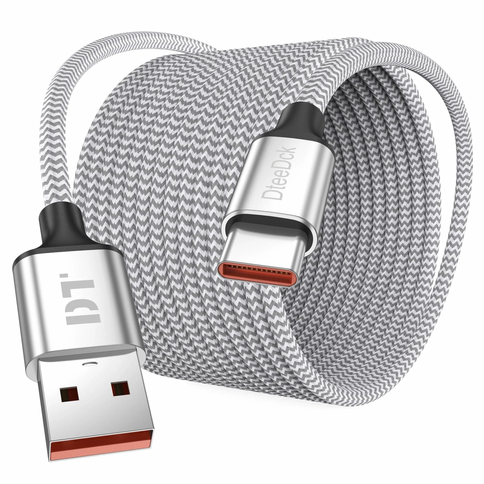 Cable USB C de 20 pies, largo USB A 2.0 a tipo C de 12 W, cable de carga rápida y transferencia de datos compatible con Xbox PS5, iPhone 16/15, teléfono Android, tablet, controlador de juegos