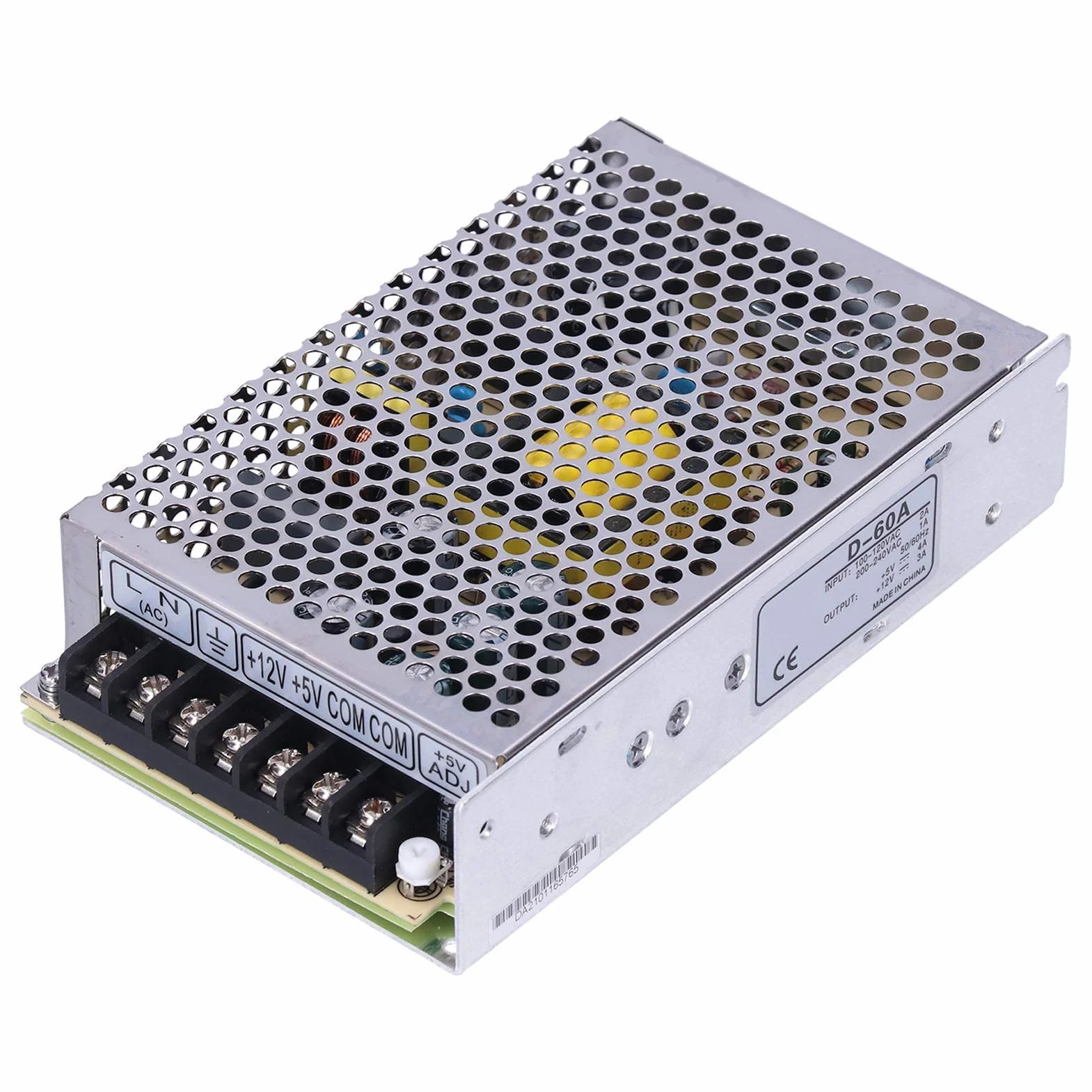 Fuente Alimentacion Conmutada 60W Regulada Salida Dual 5V 4A 12V 3A Transformador CC Aluminio para Tira LED Proyectos Electronicos Computadora