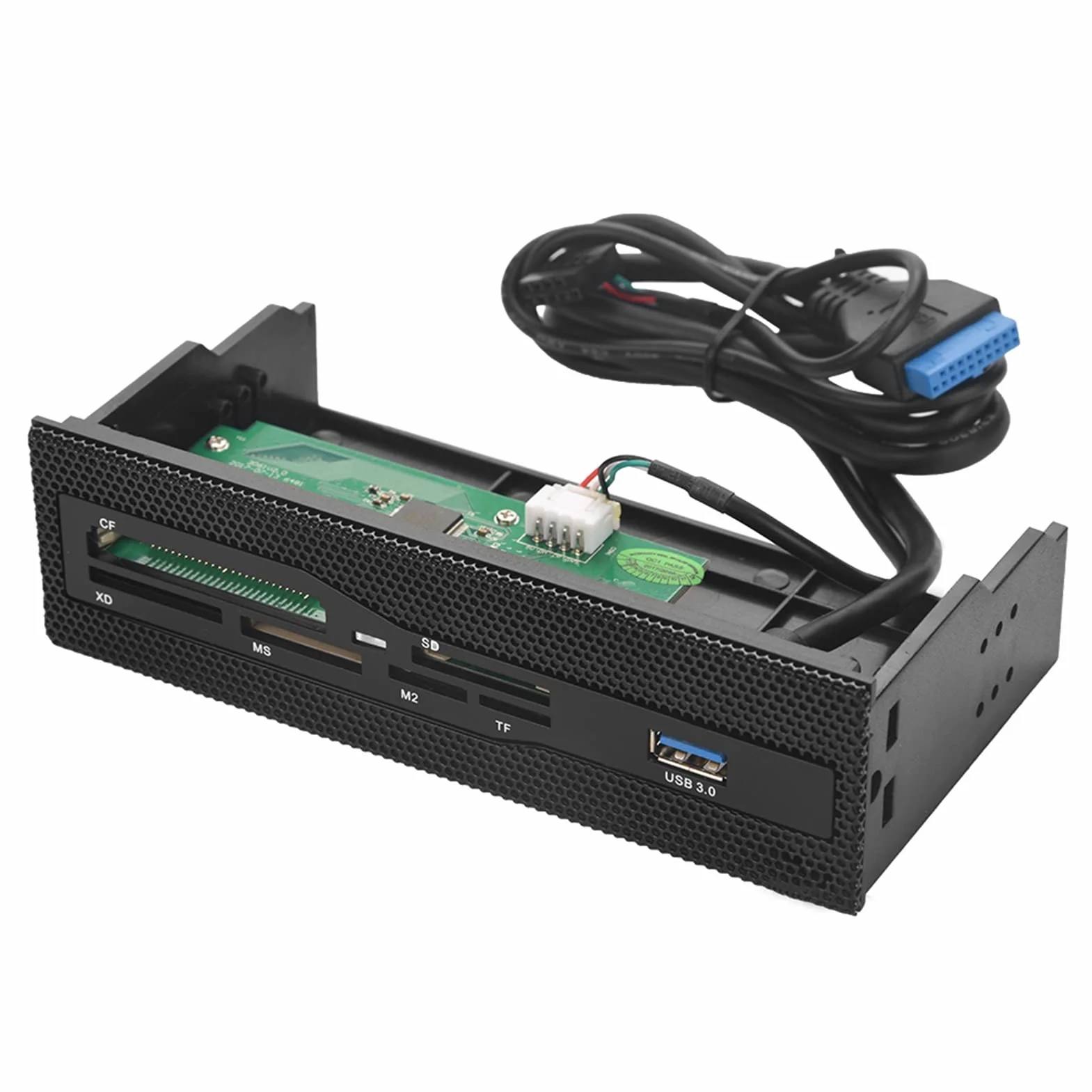 KIMISS Lector de Tarjetas Interno para PC, Panel Frontal con Puerto USB 3.0, Compatible con M2/SD/MS/XD/CF/TF, conexión rápida y versátil
