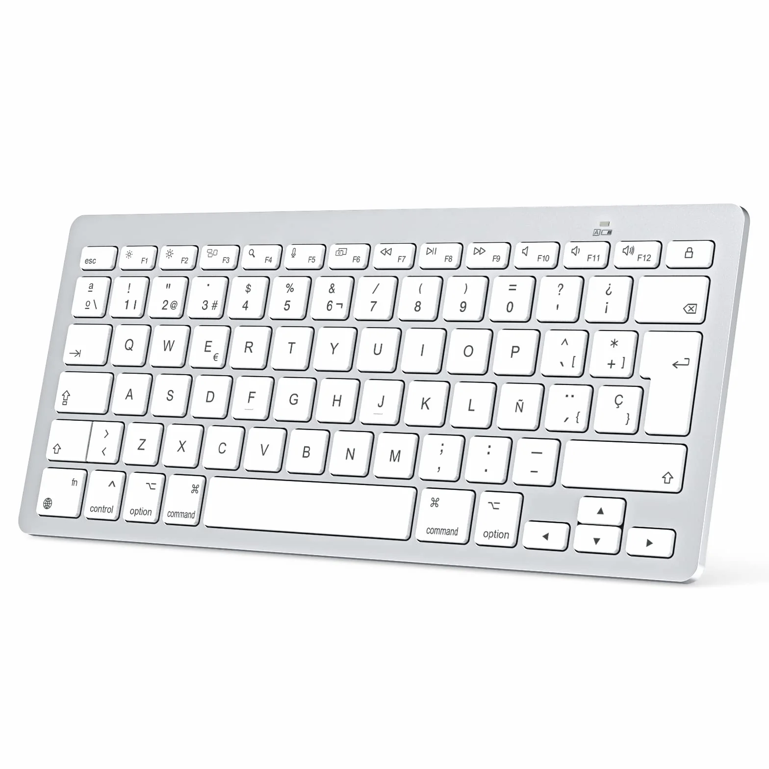 OMOTON Teclado Bluetooth para Mac Teclado inalámbrico para Apple MacBook Pro 13 14 16/ Air/Mini, iMac, iMac Pro, Mini, QWERTY Español Layout, 2*AAA Battery, Diseño específico para Mac, Plata