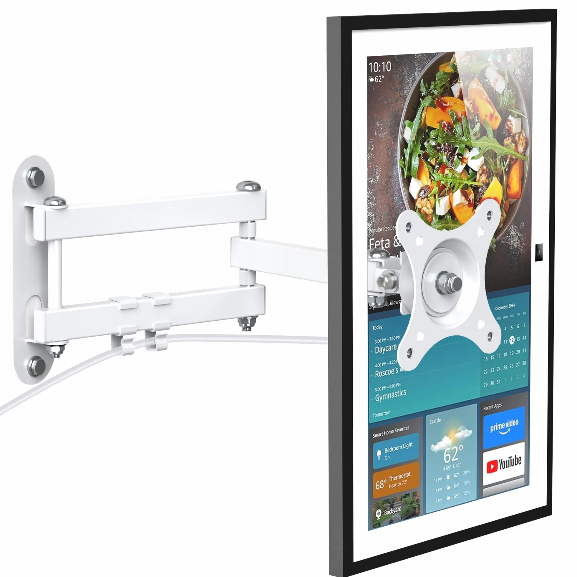 PlusAcc Soporte de Pared Universal para Show 15, VESA 100x100 Soporte para Monitor con rotación de 360° e inclinación Pantallas Inteligentes de hasta 27 Pulgadas
