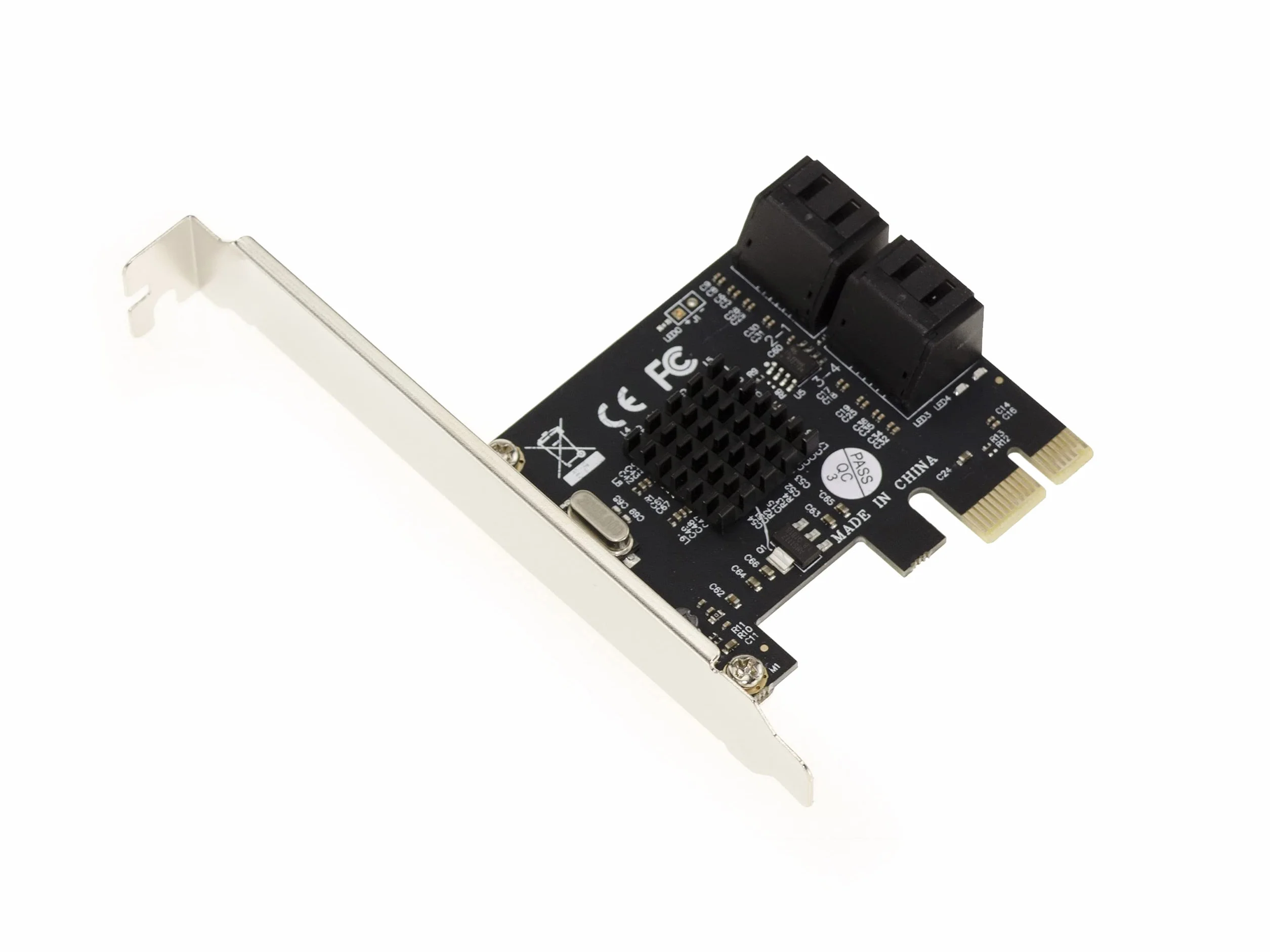 KALEA-INFORMATIQUE Tarjeta controladora PCI Express PCIe de 4 puertos para discos duros SATA 3 6G con chipset Marvell 88SE9215. Soportes de perfil alto y bajo