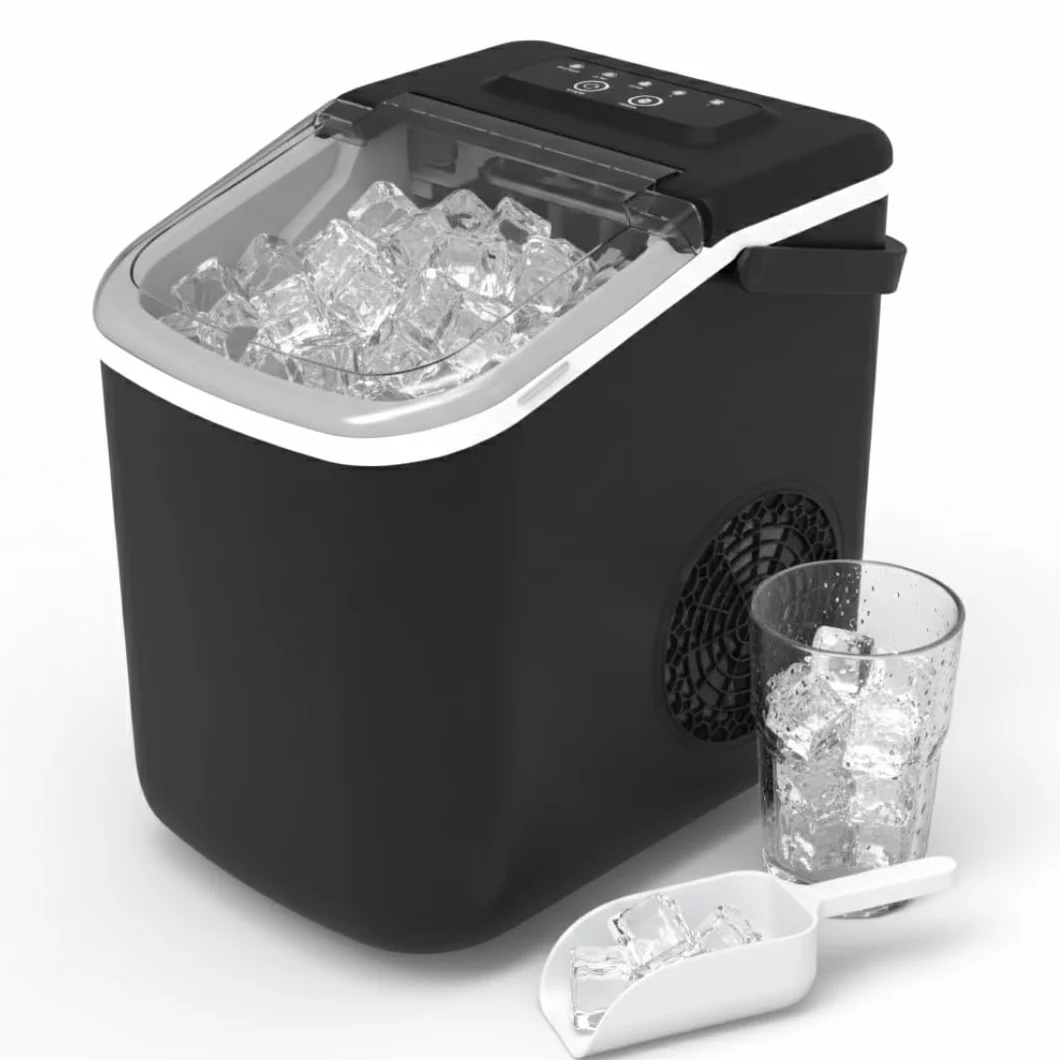 Máquina de Hielo Ice Cube Maker 10 kg/día Cubitos Tipo Bala Bajo Ruido Ventana Visible Asa Integrada Drenaje