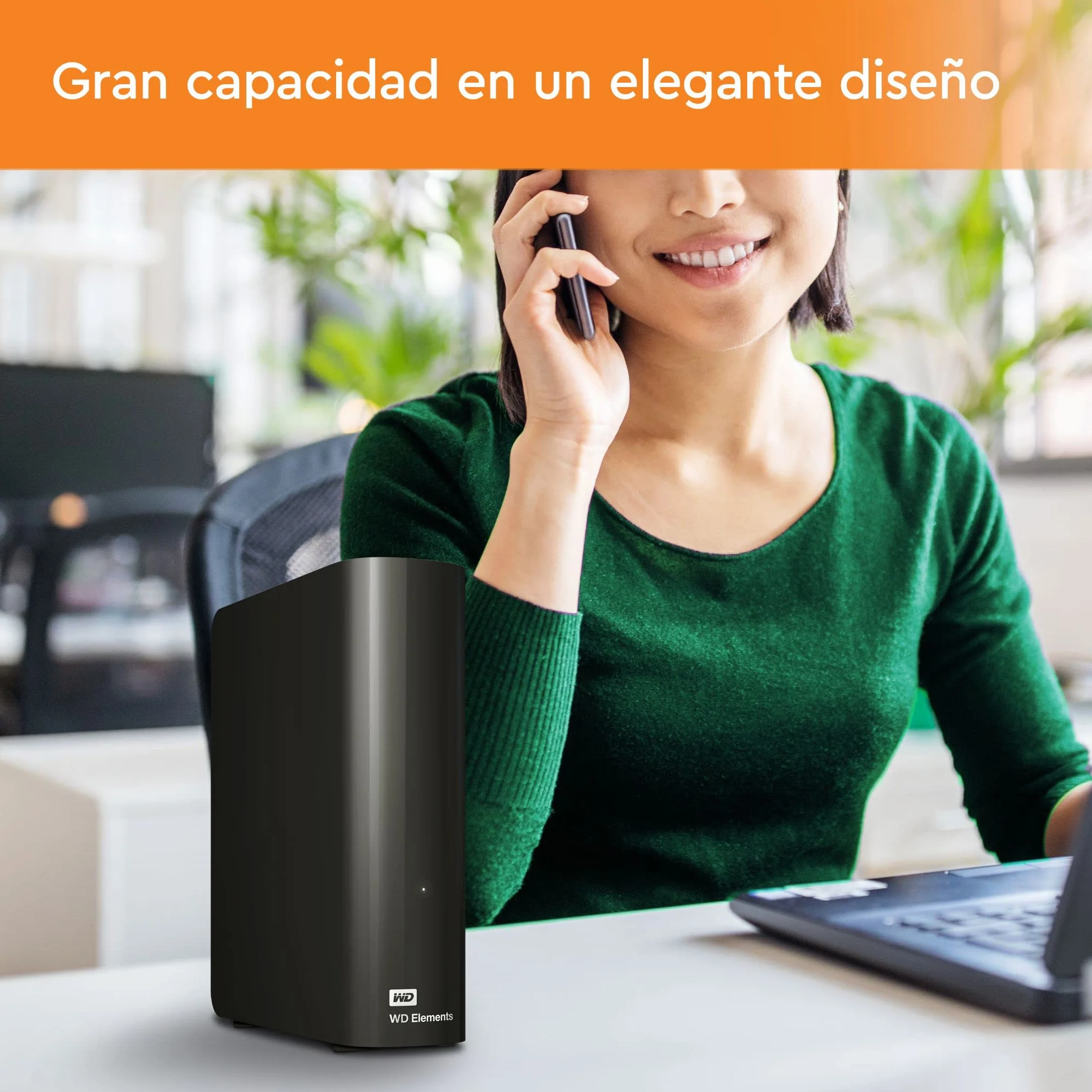 WD Elements 10 TB Disco duro externo de escritorio, Compatibilidad USB 3.0, Plug-and-Play solución para un fácil almacenamiento adicional de tus fotos, música, vídeos y archivos importantes.