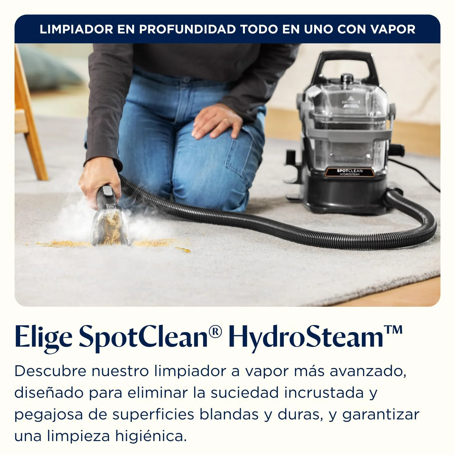 BISSELL SpotClean HydroSteam Aspiradora de Agua Tapicería 1000W 3689N