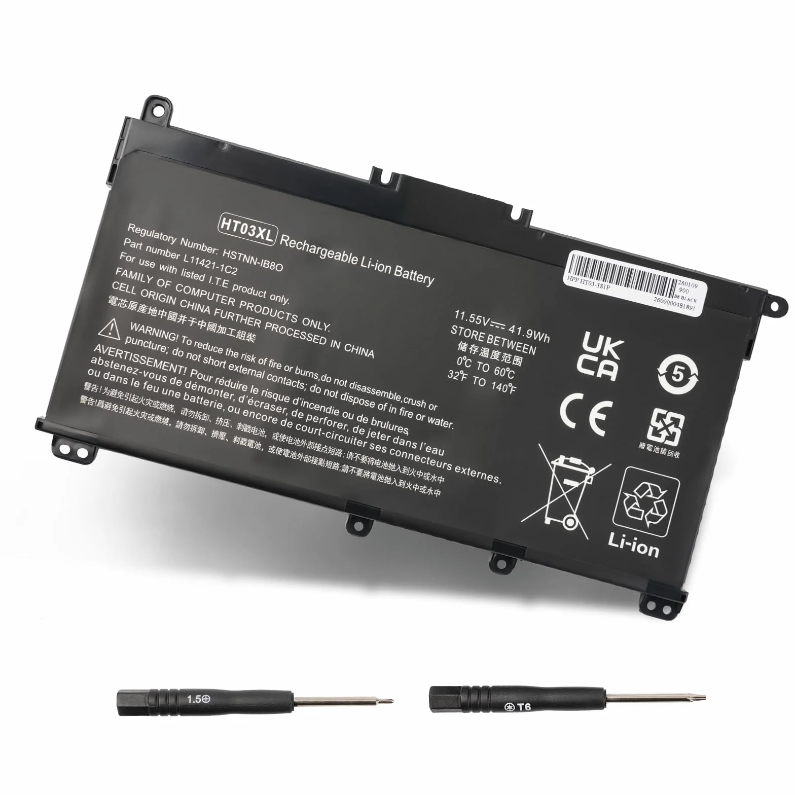 HT03XL L11119-855 Batería para portátil HP Pavilion 14-CE, 14-CF, 14-DF, 15-CS, 15-CW, 15-DA, 15-DB, 15-DW, 17-by, 17-CA, serie 15-DA0012DX, 15-CS0064ST, L11421-542, L11421 -2C2 HSTNN-LB8M HSTNN-DB8R