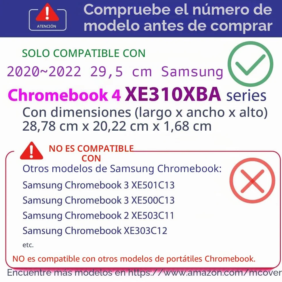 mCover Carcasa rígida Compatible con Samsung Chromebook 4 XE310XBA Series 11,6 Pulgadas (Negro)