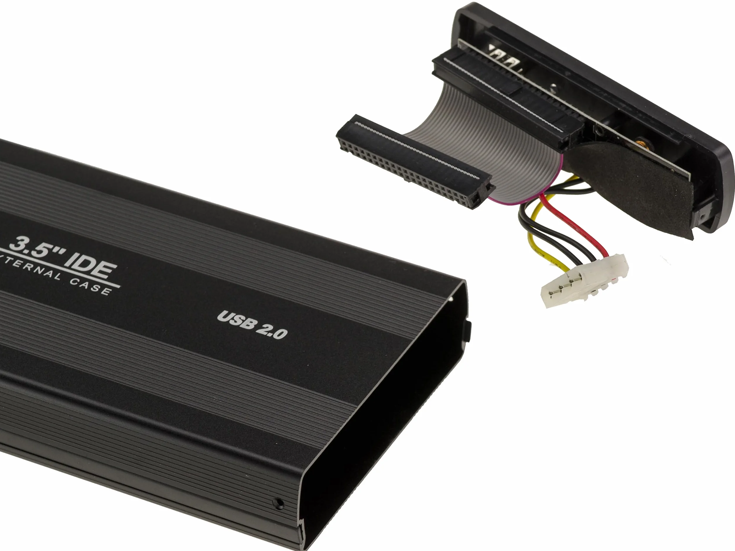 KALEA-INFORMATIQUE Carcasa USB Externa para Discos Duros IDE 3.5 de 40 Patillas con Fuente de alimentación Externa. Aluminio, Color Negro