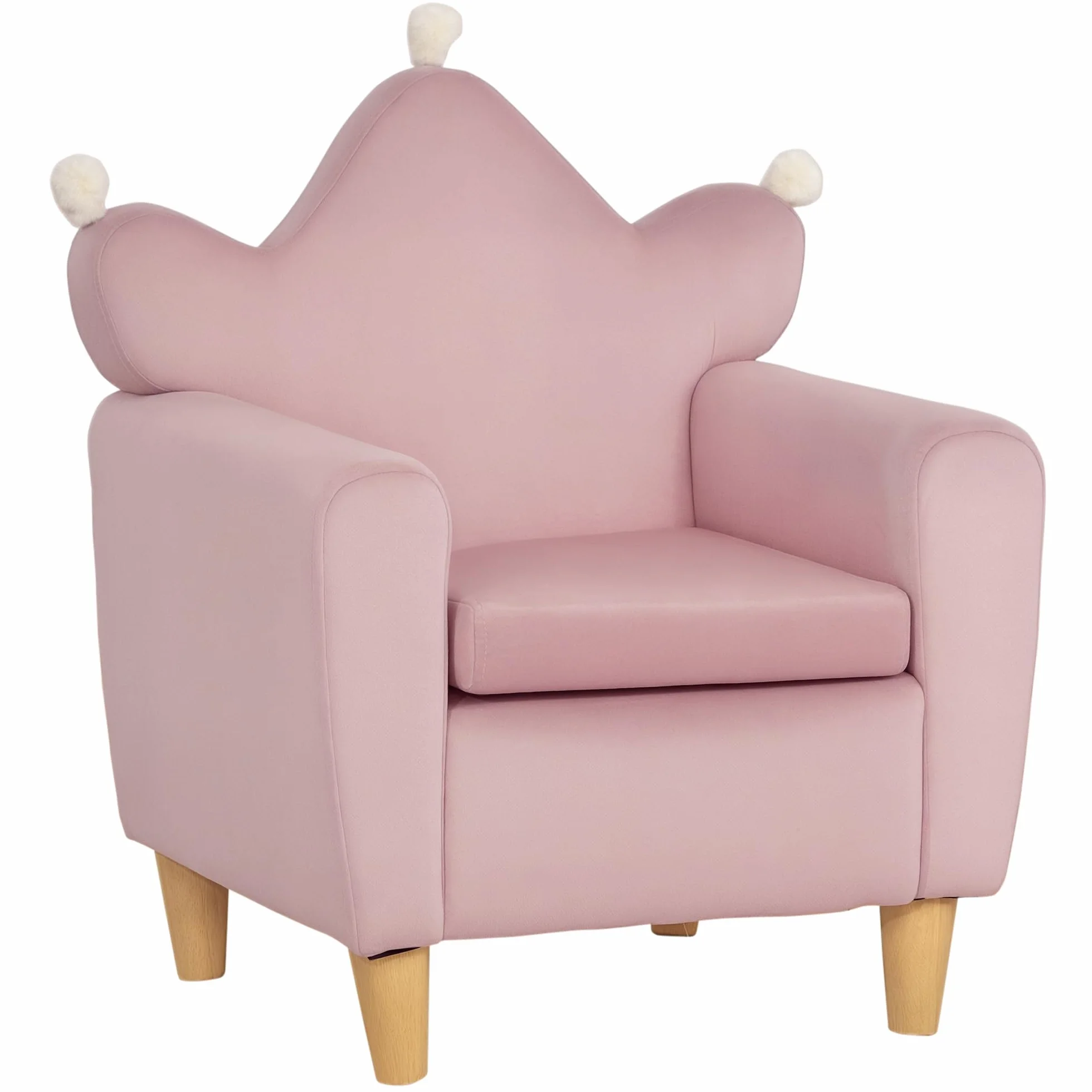 HOMCOM Sillón Infantil Mini Sofá para Niños +3 Años 45 kg 50x42x58 cm Rosa