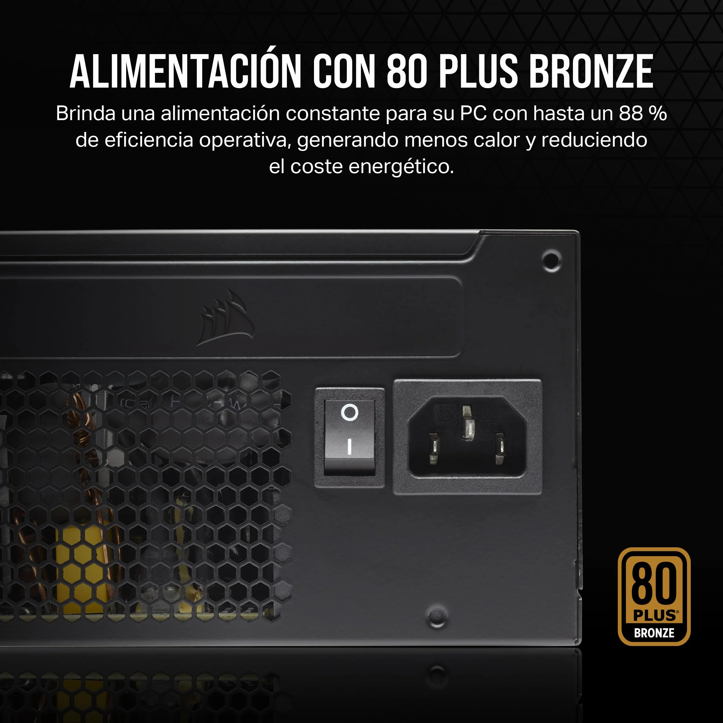 CORSAIR CX650 ATX 650W Fuente de Alimentación - Eficiencia 80 Plus Bronze - Bajo Ruido - Cables con Funda - No Modular - EU - Negro