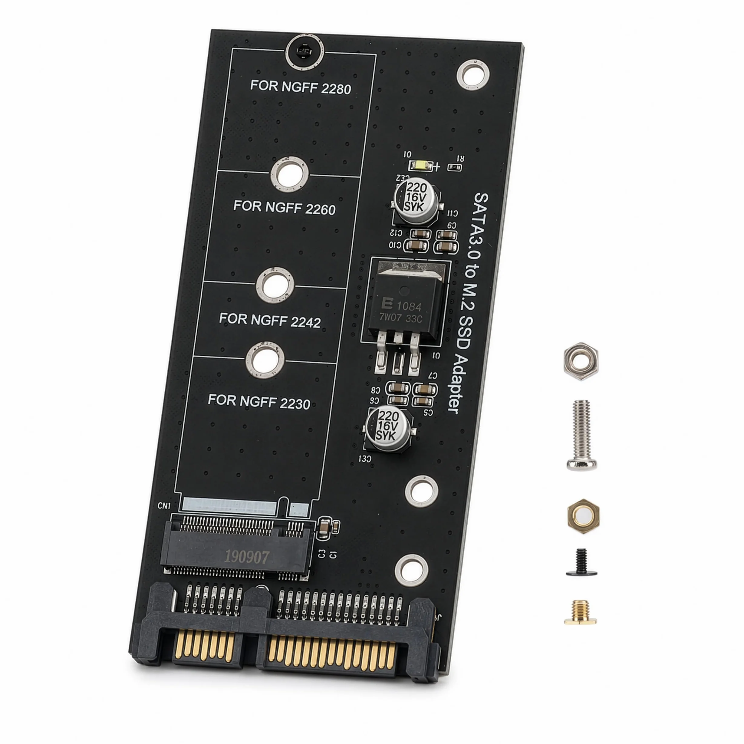 NGFF M.2 Adapter M2 SATA3 Raiser M.2 to SATA Adapter SSD M2 to SATA Expansion Card B Key Suppor 30/42/60/80mm (M.2 to SATA, M.2 to SATA) | Para SSD SATA M2 2230 2242 2260 2280 M.2 | SATA III 6Gbps | Incluye hardware de montaje | No diseñado para SSD NVMe