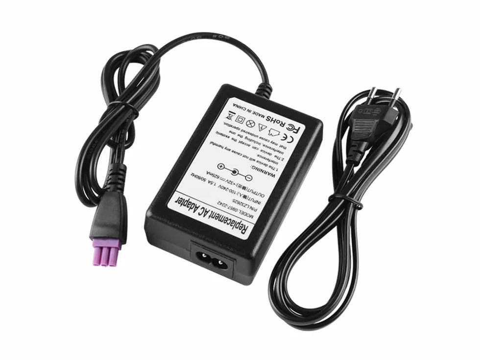 32V 625mA Cargador Adaptador para HP Deskjet D1668 D2645 D2666 Printer Deskjet F2418 All-in-One Printer Officejet CB780A J6450 Printer Photosmart 7838 Printer Photosmart Plus B210a Printer
