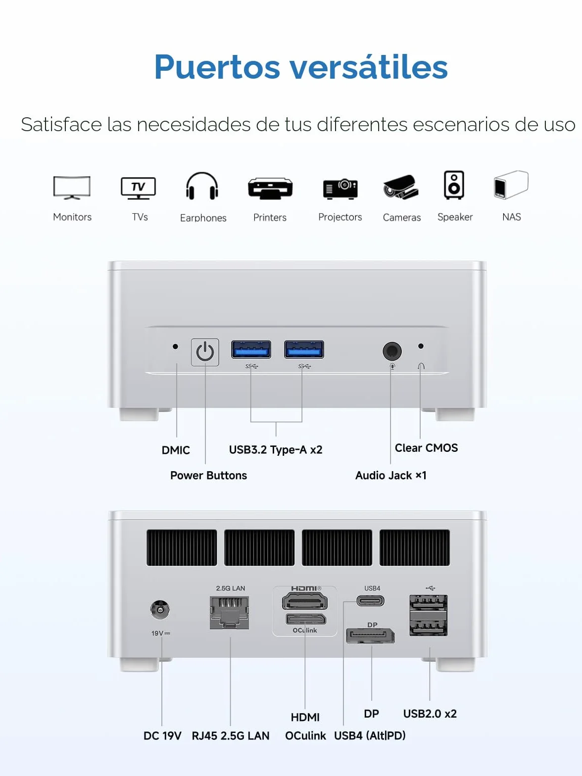 MINISFORUM Mini PC UM880 Plus con AMD Ryzen 7 8845HS (8C/16T, hasta 5,1 GHz),Mini computadora Radeon 780M, 32GB DDR5, 1TB PCIe4.0 SSD, OCuLink, 5 Puertos USB, Triple Pantalla con HDMI+DP+USB4, Wifi6e