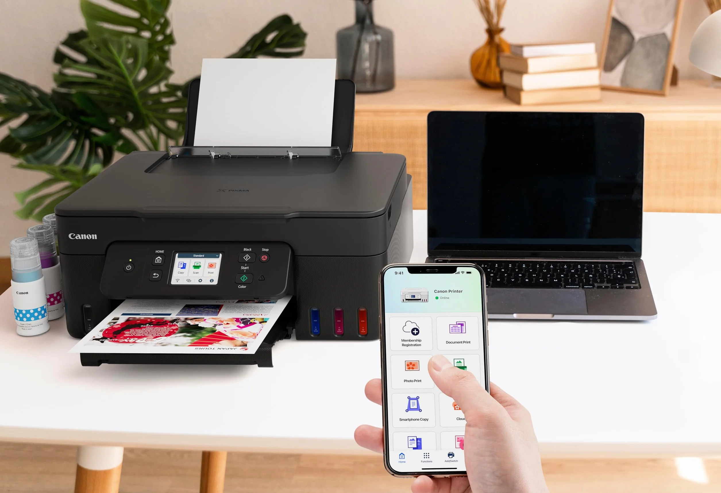 Canon Pixma G3590 Megatank, Doble Cara Automática, WiFi, con Depósito de Tinta Rellenable, Incluye Botellas de Tinta