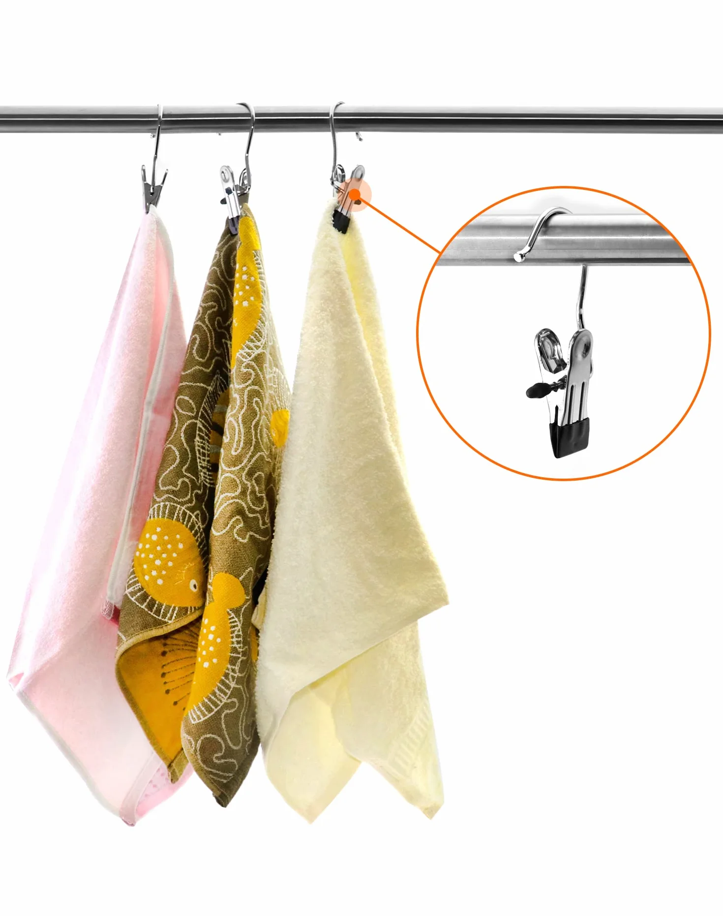 QWORK Perchas con Pinzas Antideslizante 40 Piezas para Viajes Ropa