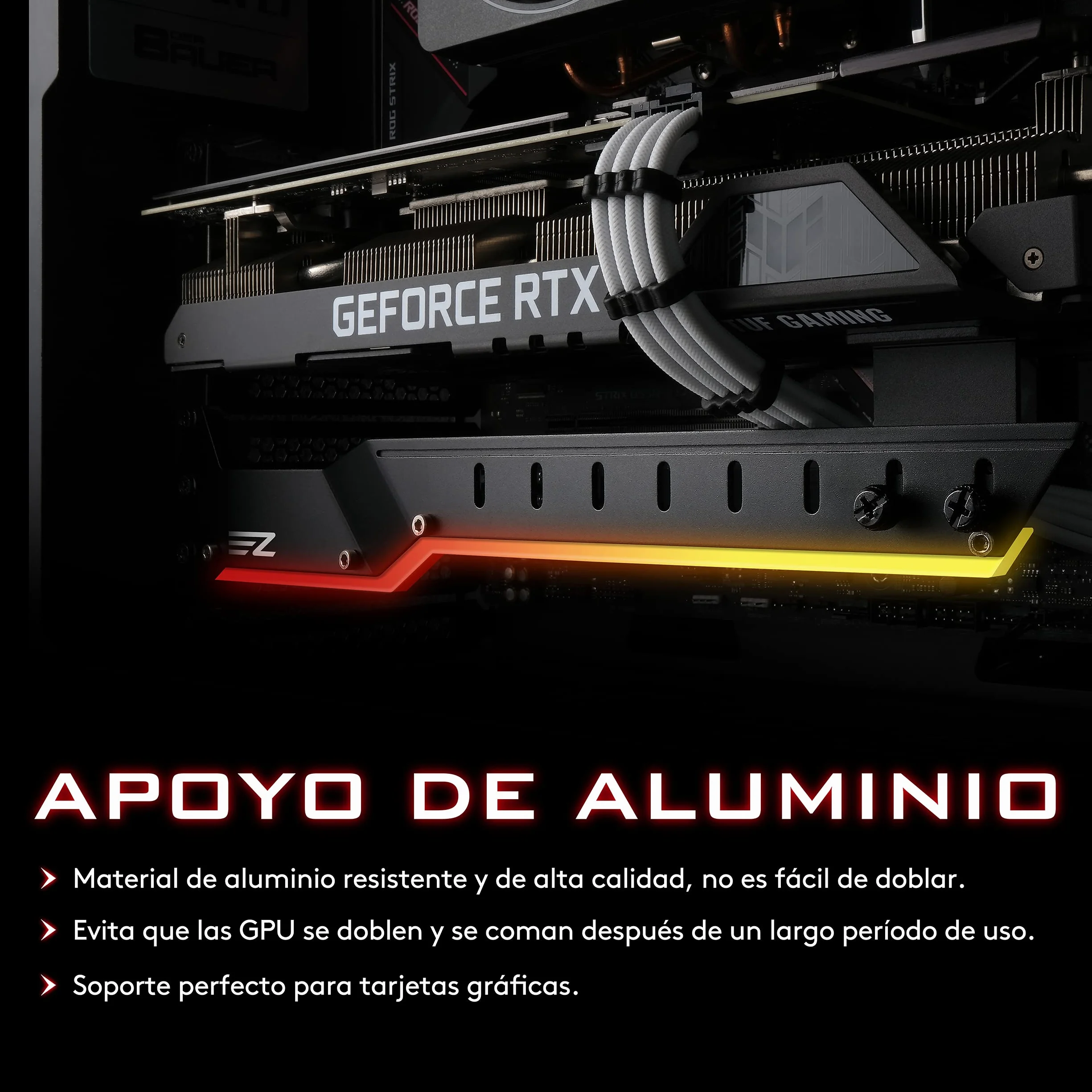 EZDIY-FAB soporte para GPU y tarjeta gráfica, soporte con 5 V y 3 pines ARGB LED, compatible con tarjetas de vídeo, como RX6700