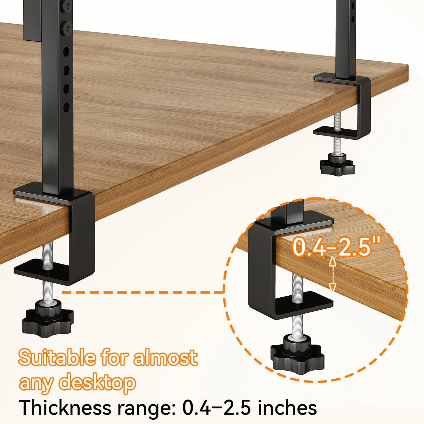 IBUYKE Abrazadera para Estante de Escritorio, Extensor de Escritorio de 58 cm, 2 Niveles Ajustables TMZ010H