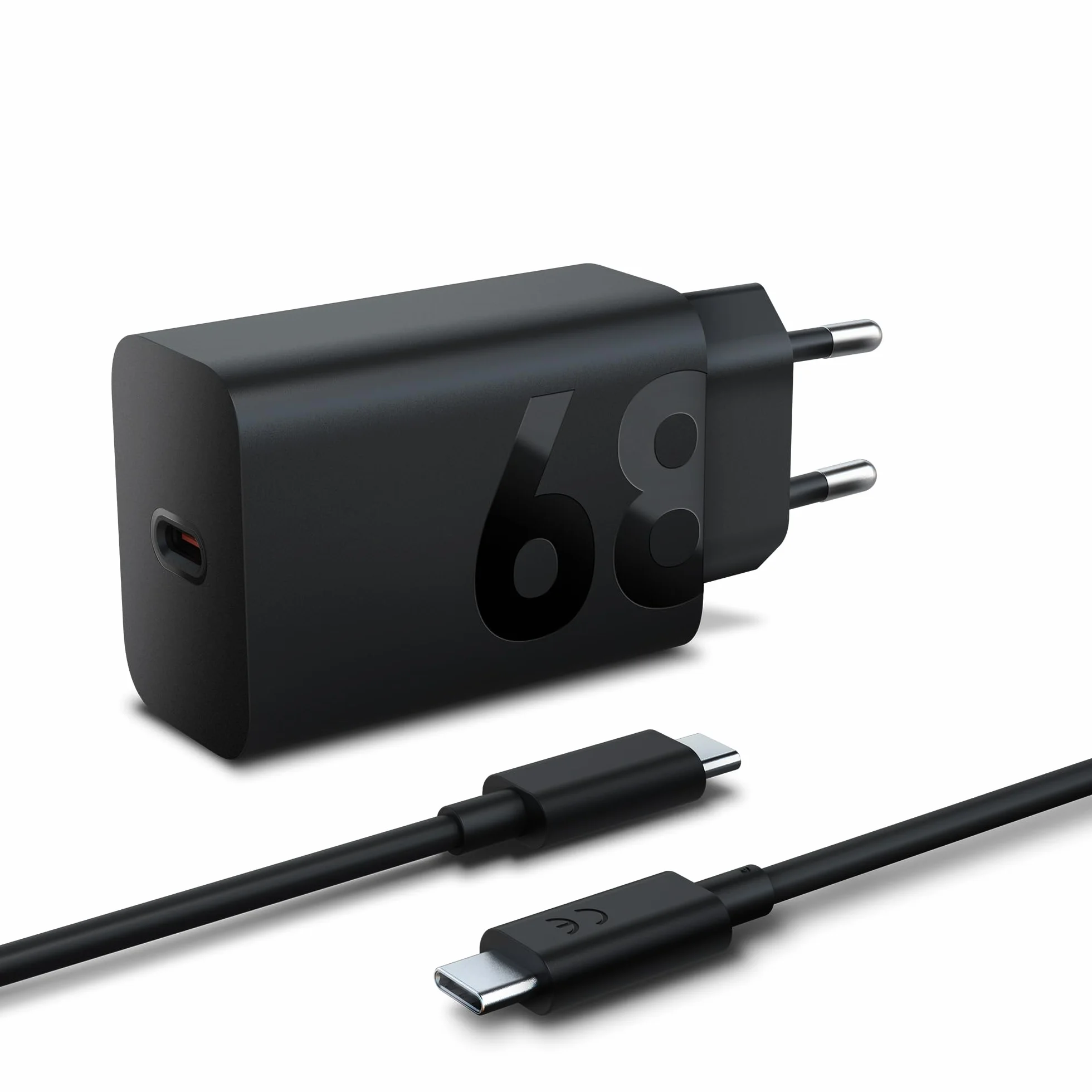 Lenovo Cargador de Pared USB-C de 68 W para Tablets (Carga Rápida, Protección contra Sobrecarga, Sobrevoltaje y Cortocircuitos), Incluye Cable USB-C de 1.5 m - Negro