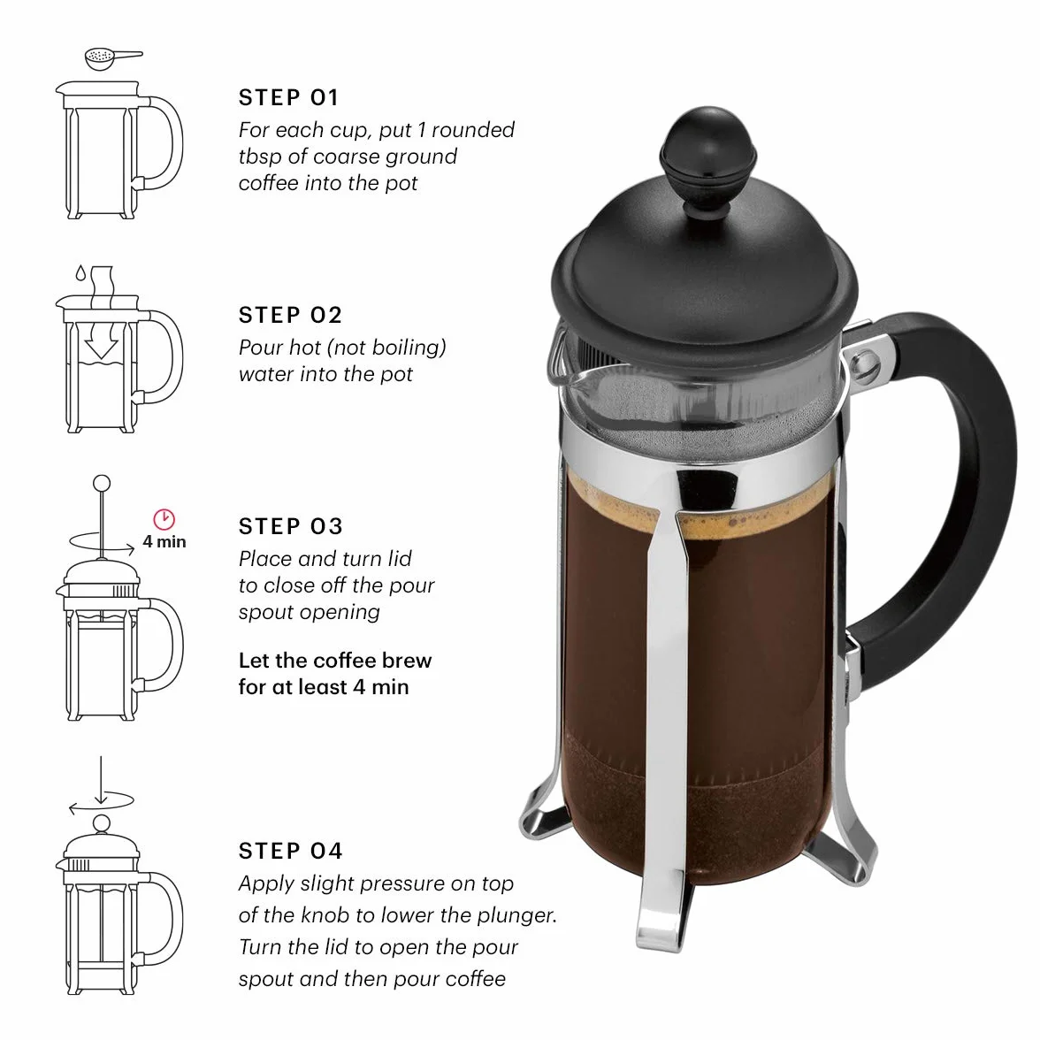 Bodum Cafetera 1913-913 3 tazas 0,35 l blanco crema