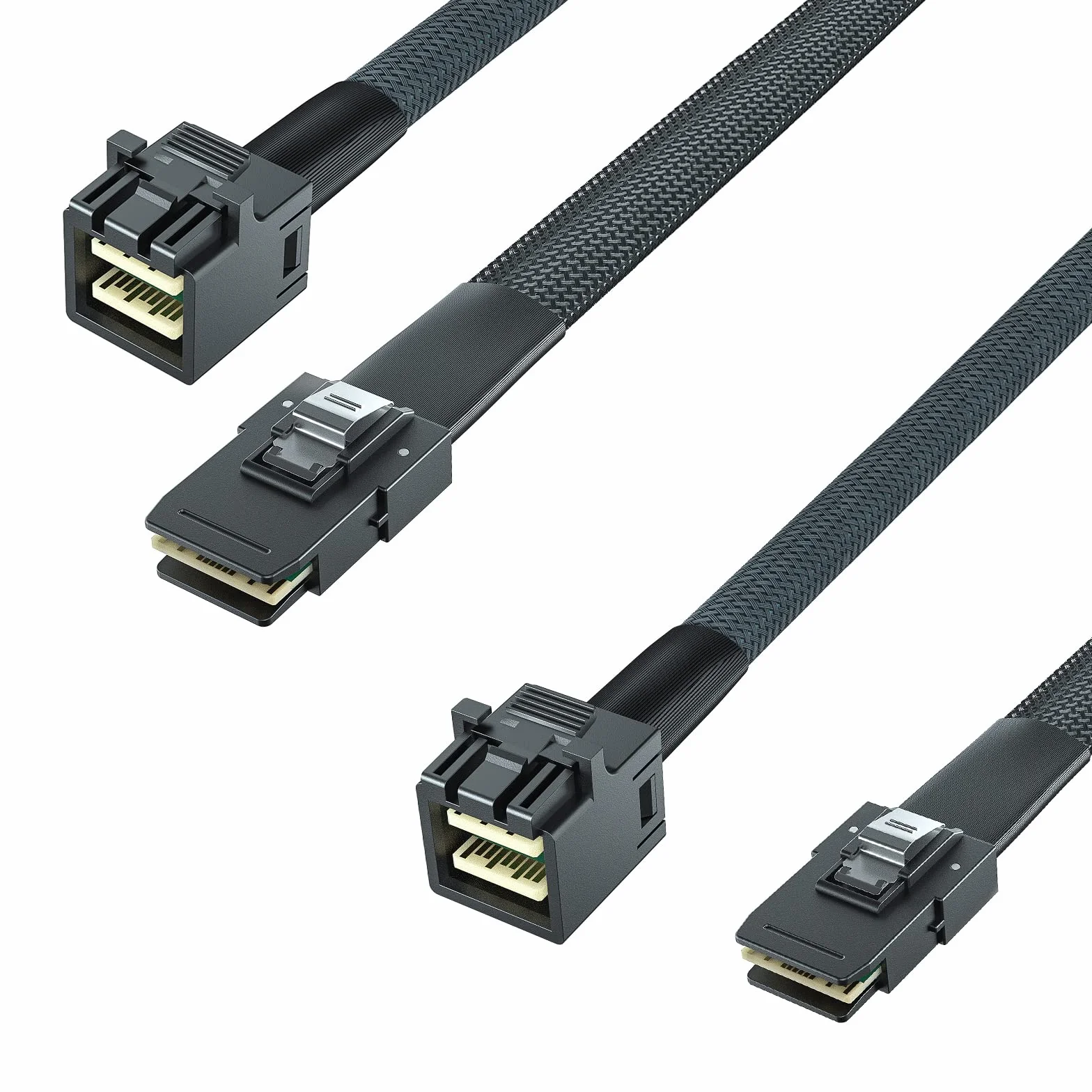 10Gtek Cable Interno Mini SAS HD SFF-8643 a SAS SFF-8087 1-Metro, SFF-8643 to SFF-8087 Mini SAS Cable, Plegable, Flexible(2pcs)
