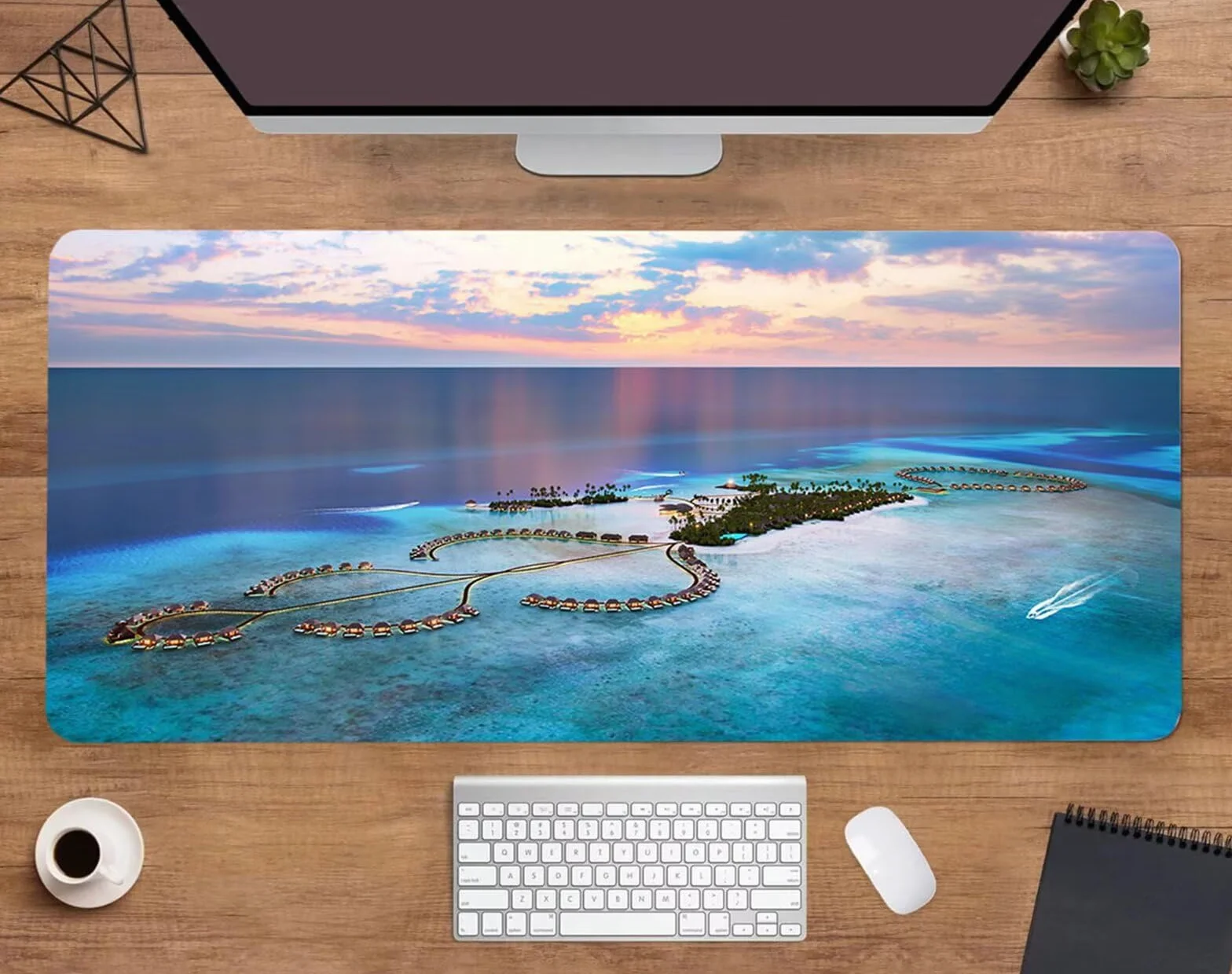 Alfombrilla Ratón XXL 1200x600x3mm Mouse Pad Grande Gaming,Alfombrilla Antideslizante,Tapete Escritorio con Bordes Cosidos,Alfombrilla Ratón para Jugadores, PC, Oficina, Hermosa Isla