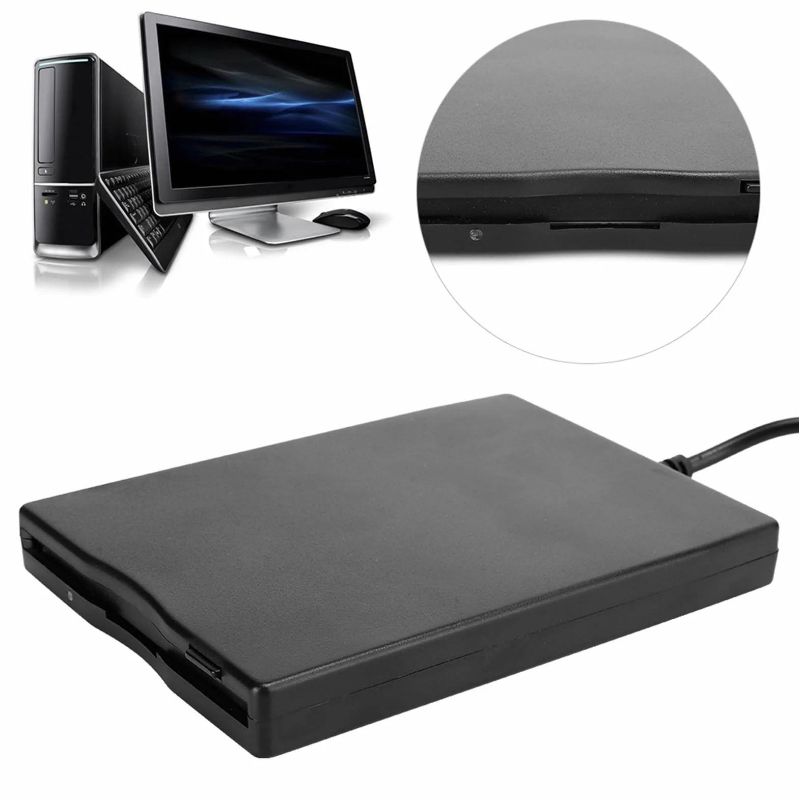Dioche Unidad de Disquete USB Externa de 3,5, Unidad de Disquete USB Unidad de Disquete Portátil de 3,5 Pulgadas 720 KB Lector de Disquete para Disquete MF2-HD de 1,44 M y 3,5 Pulgadas