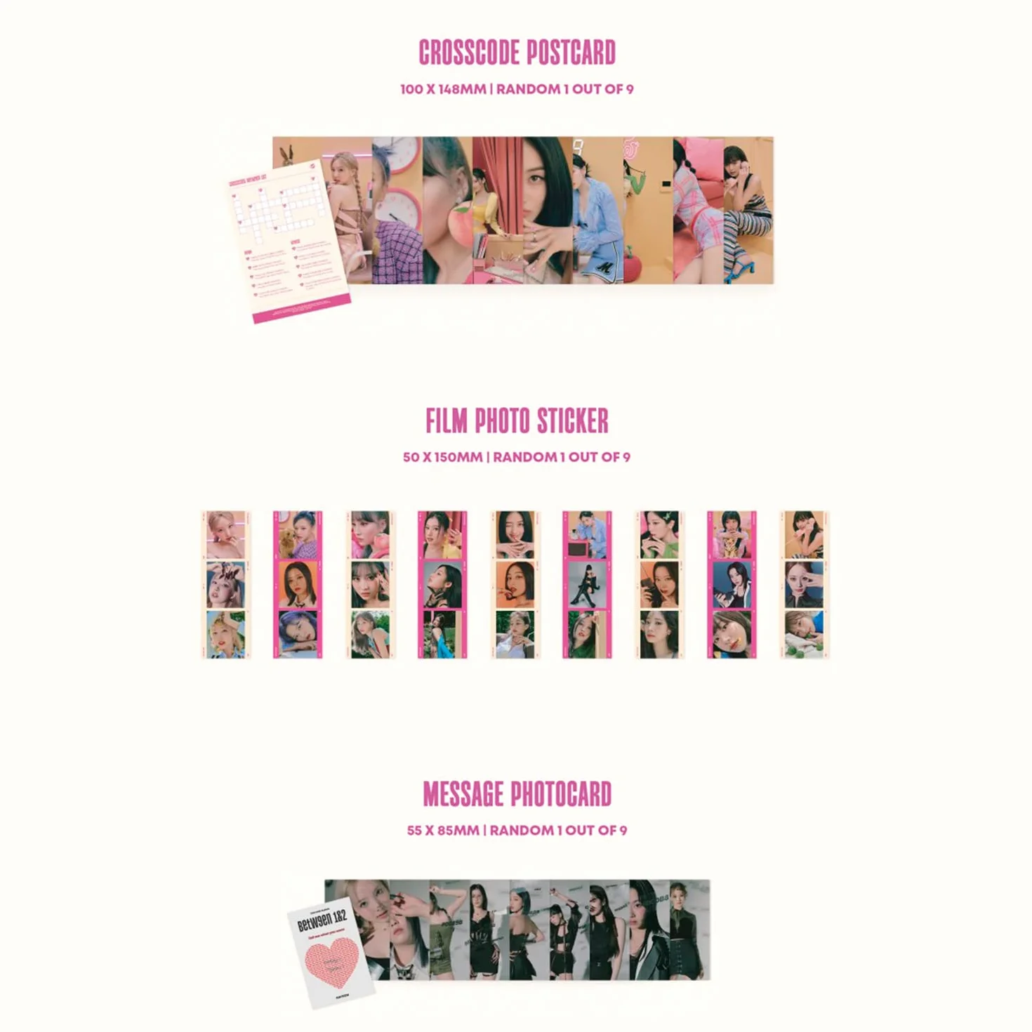TWICE BETWEEN 1&2 Complete Ver. Photobook CD-R BOX Polaroid Postcard Sticker Photocard Heart Glass Folded Poster Pin Button Badges