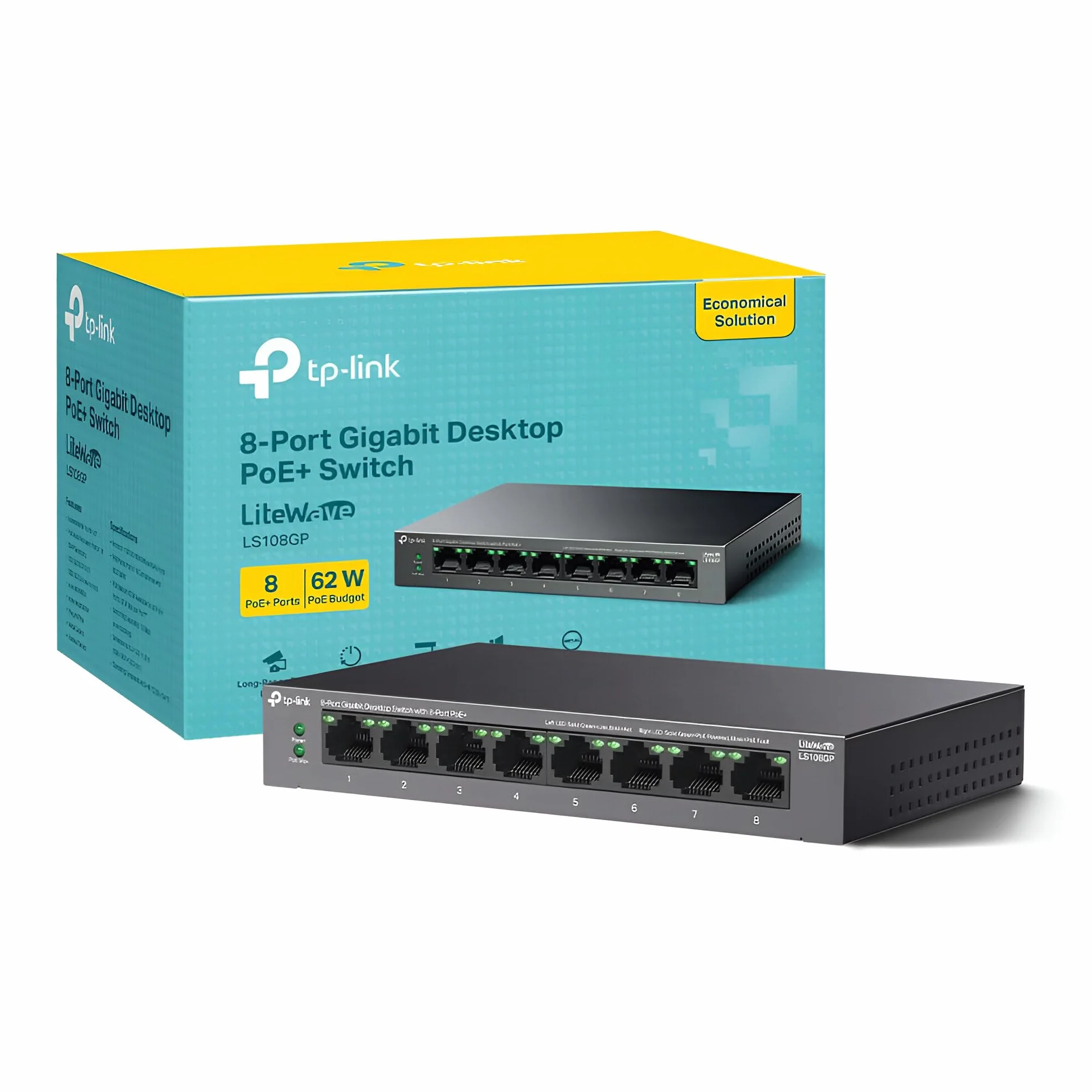 8-Port Gigabit Switch with 8-Port PoE+