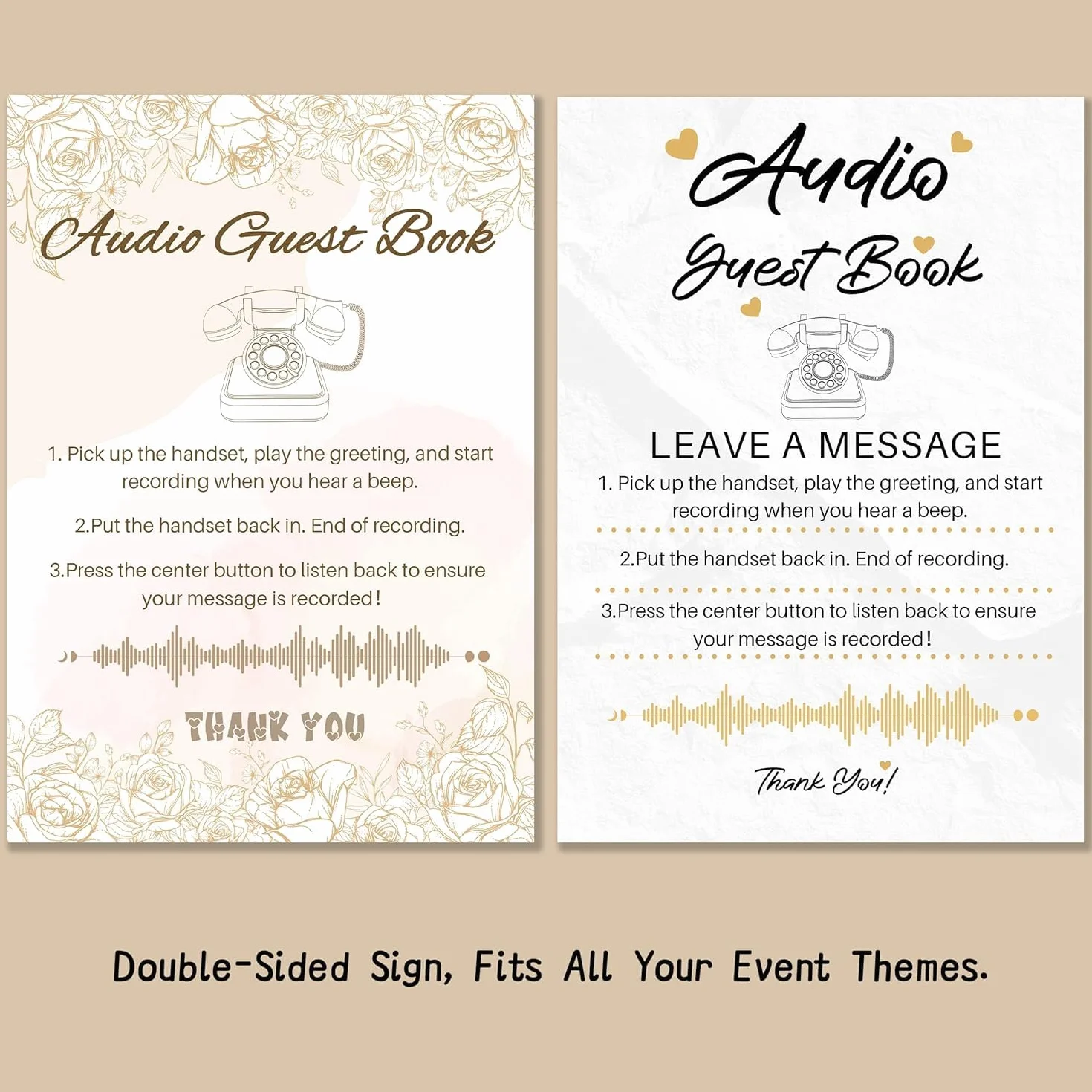 Libro de visitas de audio para teléfono de boda blanco