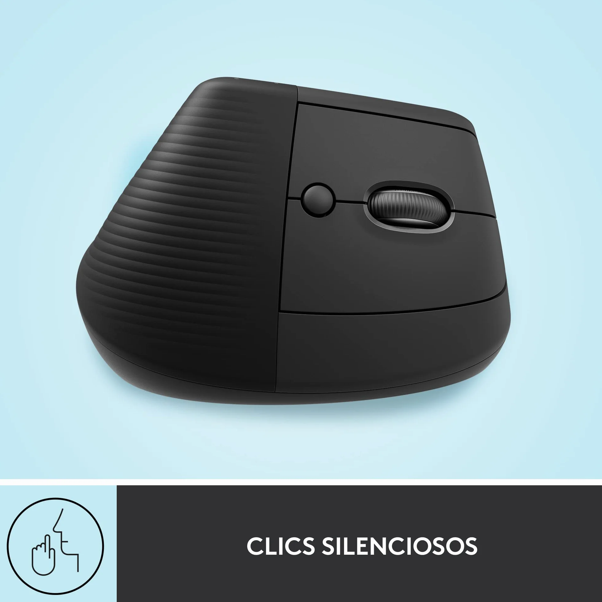Logitech Lift Ratón Ergonómico Vertical, Inalámbrico, Bluetooth o Receptor Logi Bolt USB, clics Silenciosos, 4 Botones, Compatible con Windows/macOS/iPadOS, portátil, PC - Grafito