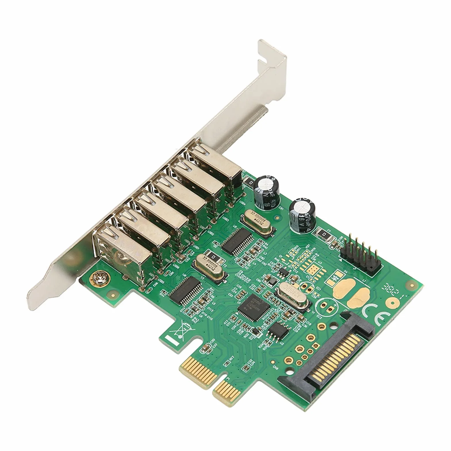 Bewinner Tarjeta de Expansión USB 2.0 a PCI Express, 6 Puertos, 480 Mbps, para PC Escritorio, Compatibilidad con 10/8.1/8/7/Xp/Vista