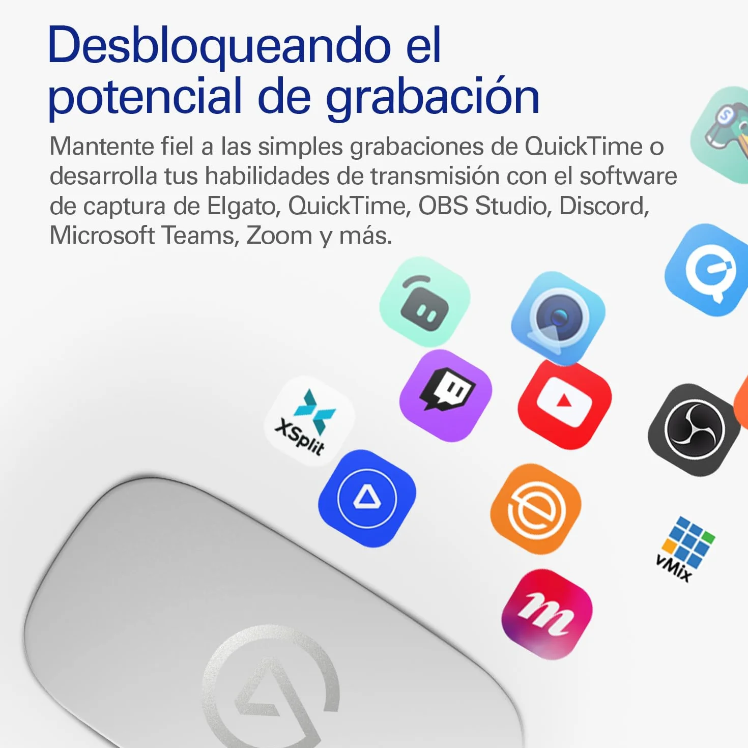 Elgato Game Capture Neo – Capturadora portátil USB con traspaso a 4K60 HDR, grabación a 1080p60 – Para PS5|Xbox|Nintendo Switch 2|iPhone – OBS, Quicktime, etc. - Plug & Play, Para Laptop|PC|Mac|iPad
