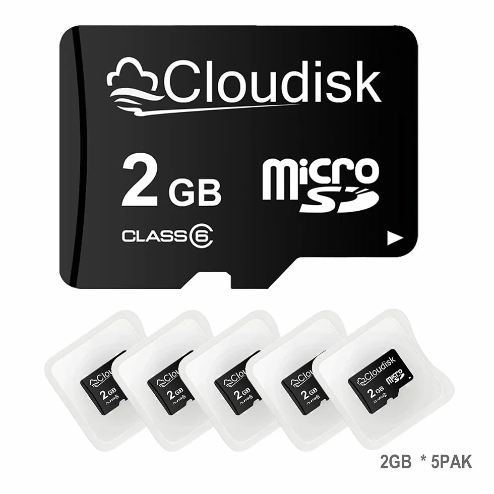 5X Tarjeta Micro SD de 2GB Tarjeta de Memoria MicroSD de 2 GB Class4, Venta a Granel