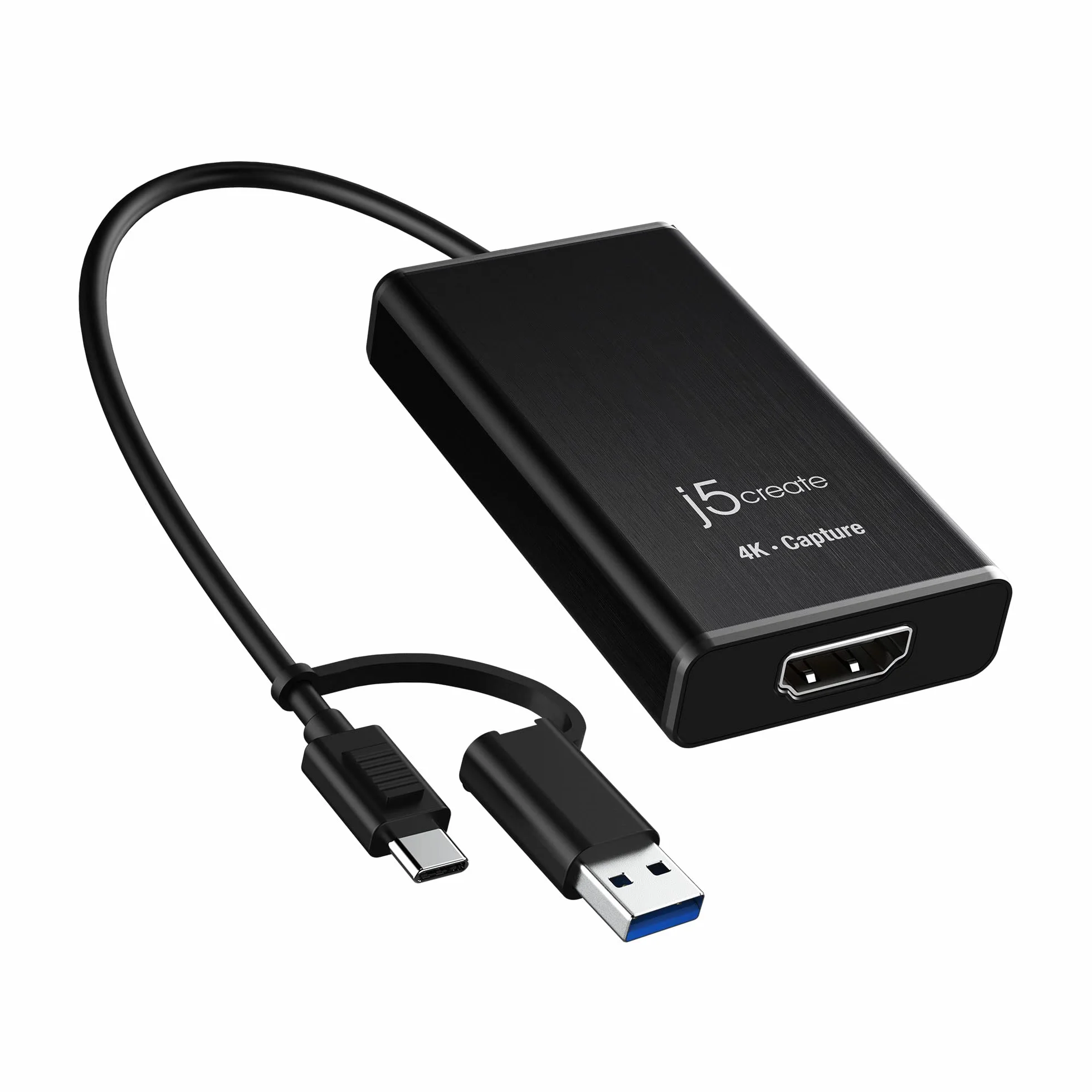 j5create 4K HDMI Tarjeta de captura de vídeo, DSLR Cam Link, Adaptador de captura de juego para el juego en vivo, difusión, streaming, videoconferencia | Soporte 4K30, 2K60, 1080p120 (JVA11)