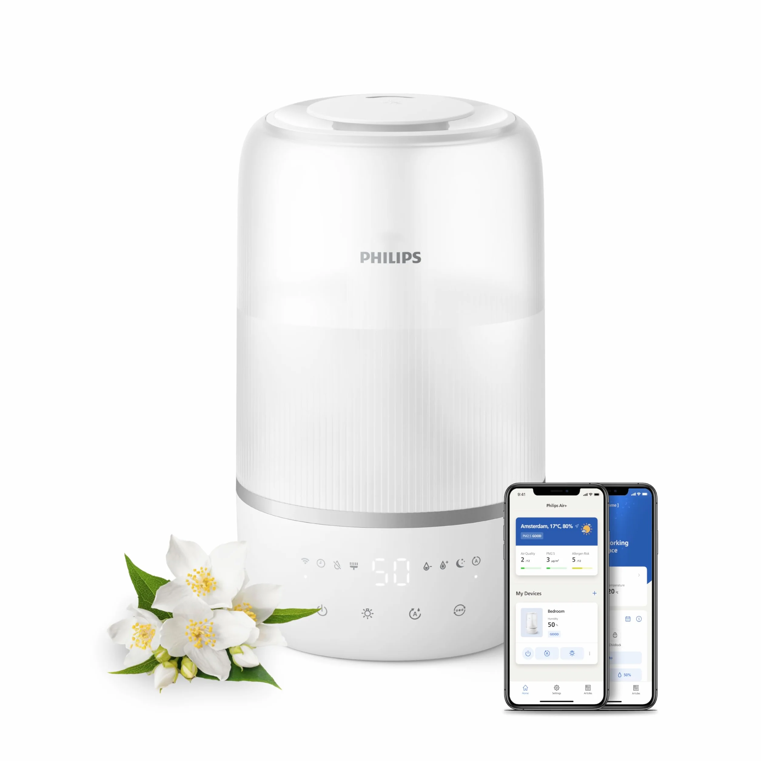 Philips Humidificador inteligente 32 h 3 l 38 m² HU1509/00