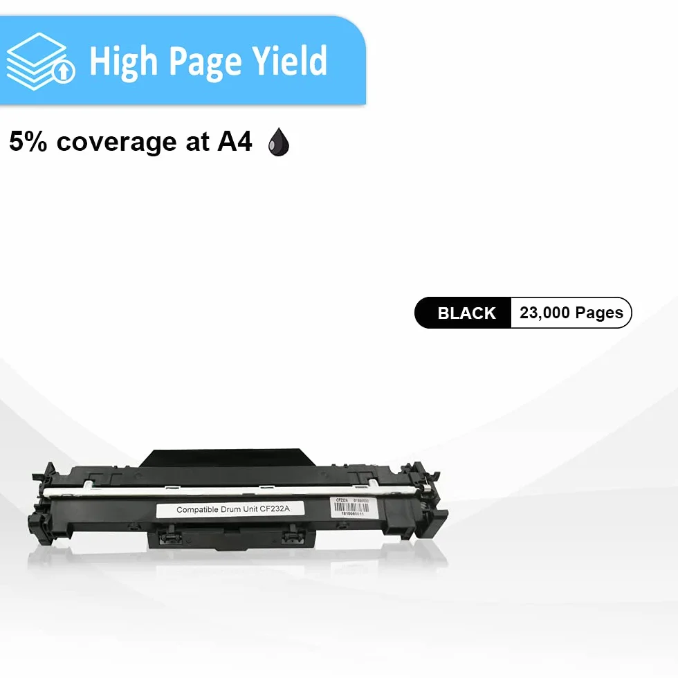 Cartucho de Tambor Compatible 32A CF232A Negro Reemplazo para HP LaserJet Pro M118dw M203d M203dn M203dw M220, MFP M227fdn M227fdw M148fdw M148dw M148fdw Impresoras Láser（Tambor, 23,000 Páginas）