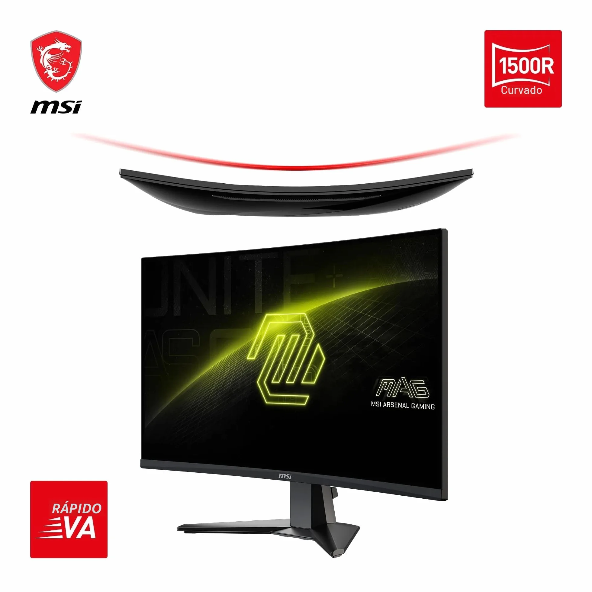 MSI MAG 27C6F Monitor Curvo Gaming 27" FHD 1920x1080 VA 180Hz 0.5ms GtG Adaptive Sync DP 1.2a HDMI CEC