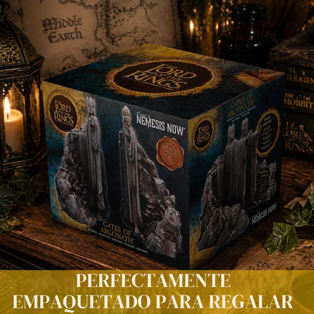 Nemesis Now Señor de los Anillos Puertas de Argonath Sujetalibros 19 cm Resina Gris Exhibición