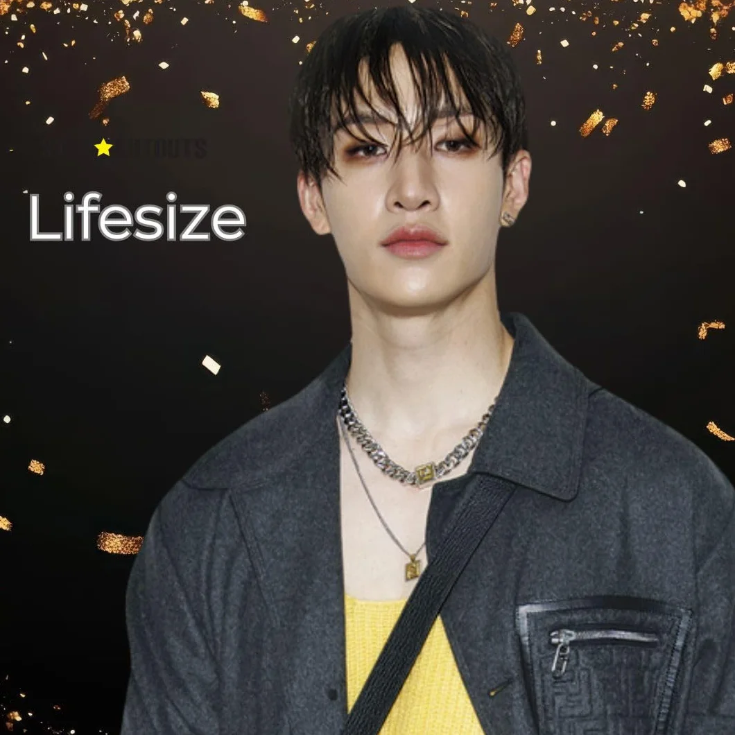 Star Cutouts Bang Chan Recorte de cartón tamaño Real 178 cm Regalo fanáticos K-Pop decoración Fiesta