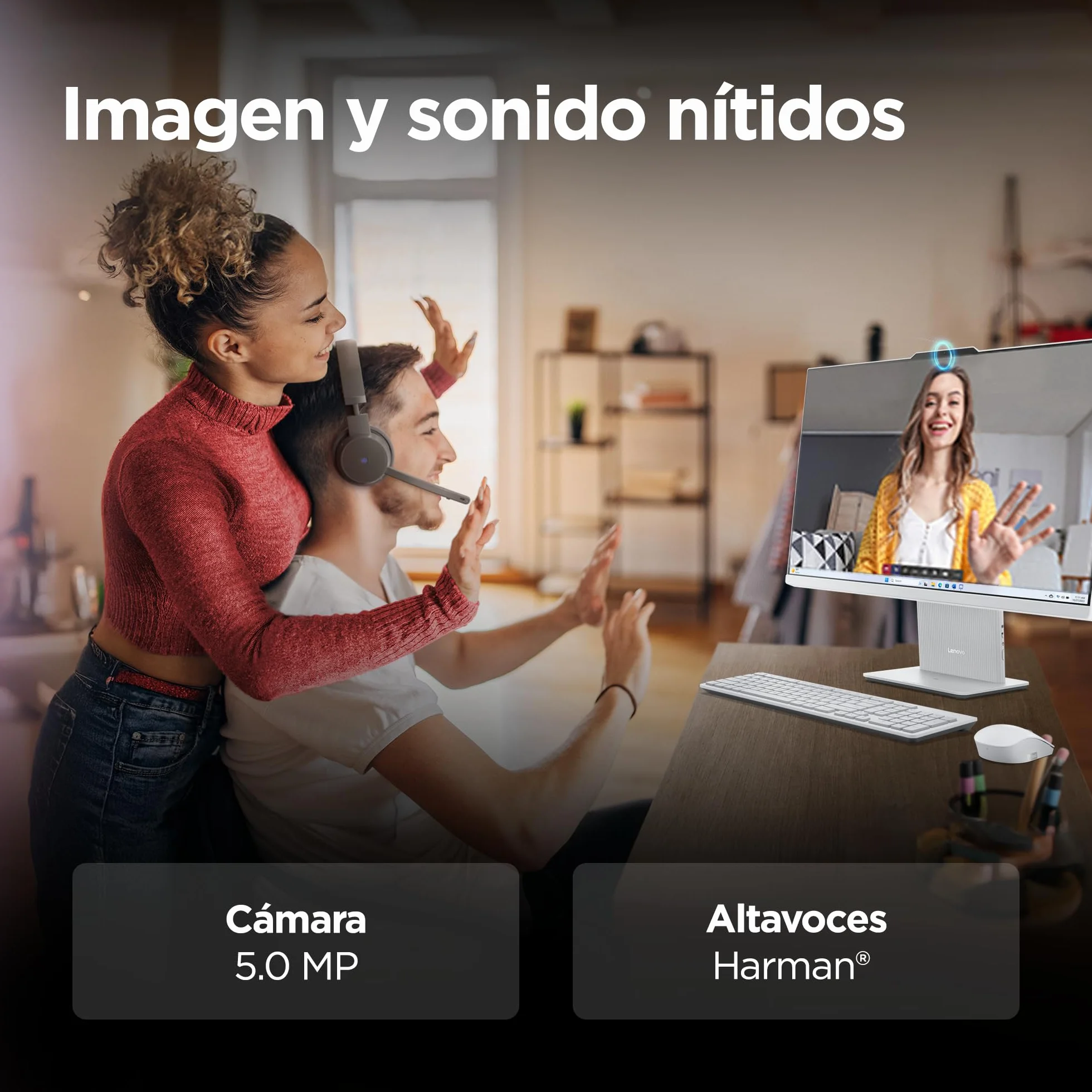 Lenovo IdeaCentre AIO i Gen 9 - Ordenador de Sobremesa 27" FHD (Intel Core i5-13420H, 16 GB RAM, 1 TB SSD, Intel UHD Graphics, Wi-Fi 6, Win11 Home) Incluye Teclado QWERTY Español y Ratón - Gris Nube