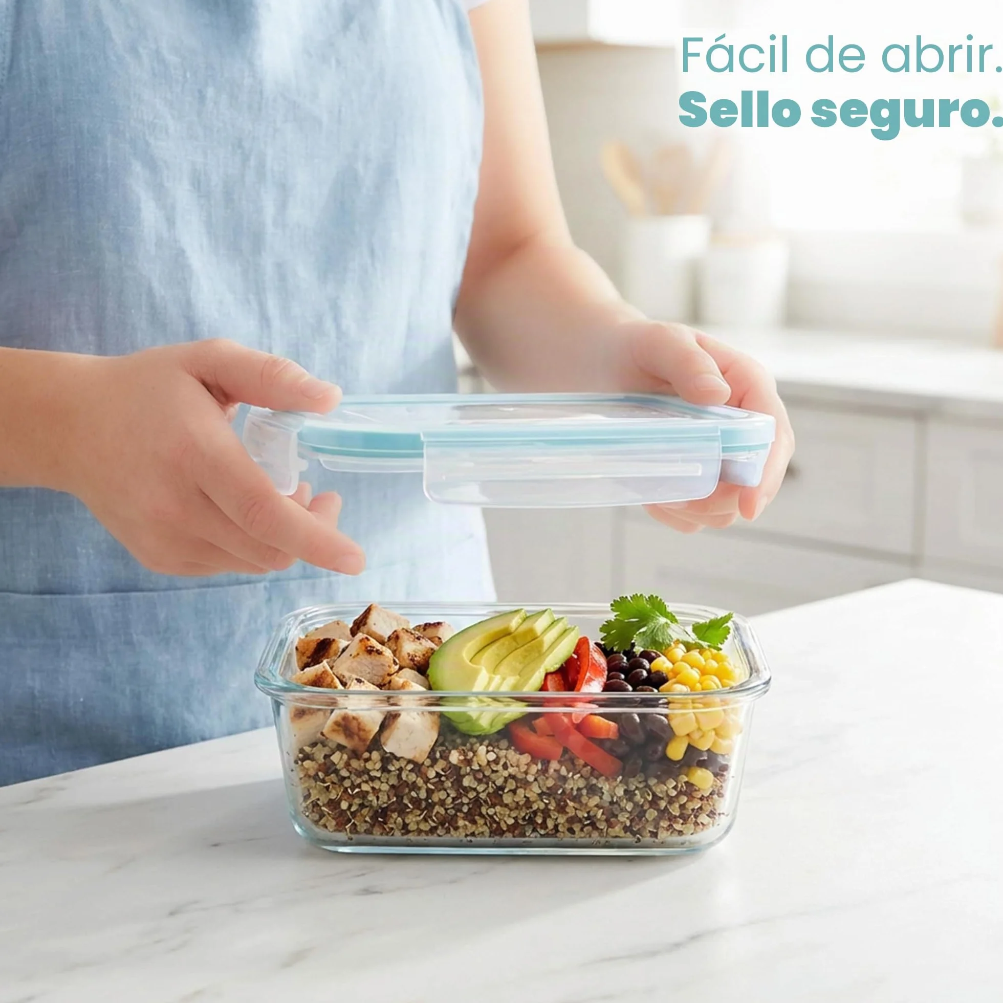 KICHLY Recipientes De Vidrio Para Alimentos Paquete De 9 Herméticos Con Tapas Transparentes Aptos Para Lavavajillas Y Microondas Sin BPA