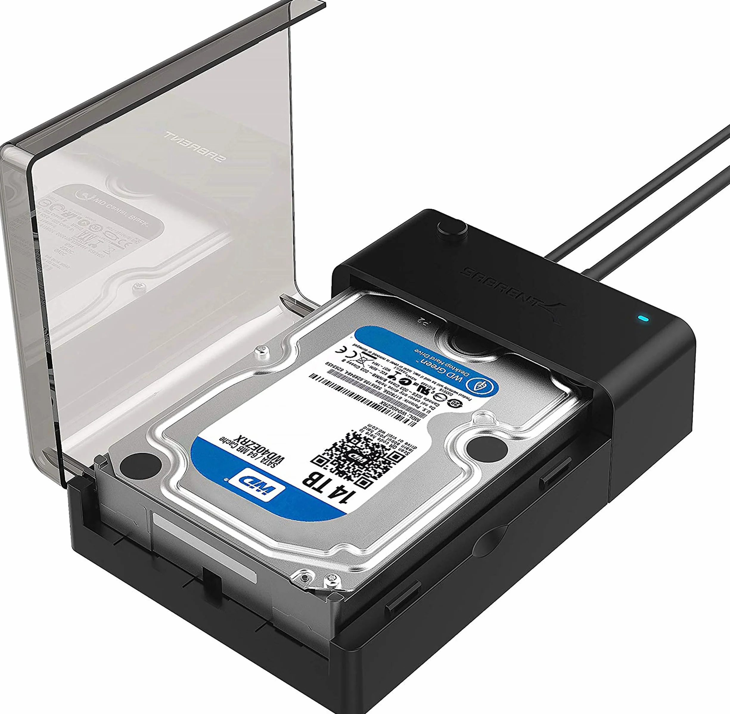 SABRENT Carcasa para SATA SDD/HDD de 2,5/3,5" | USB 3.0 | Soporta UASP y Trim | Instalación sin Herramientas [EC-DFLT]