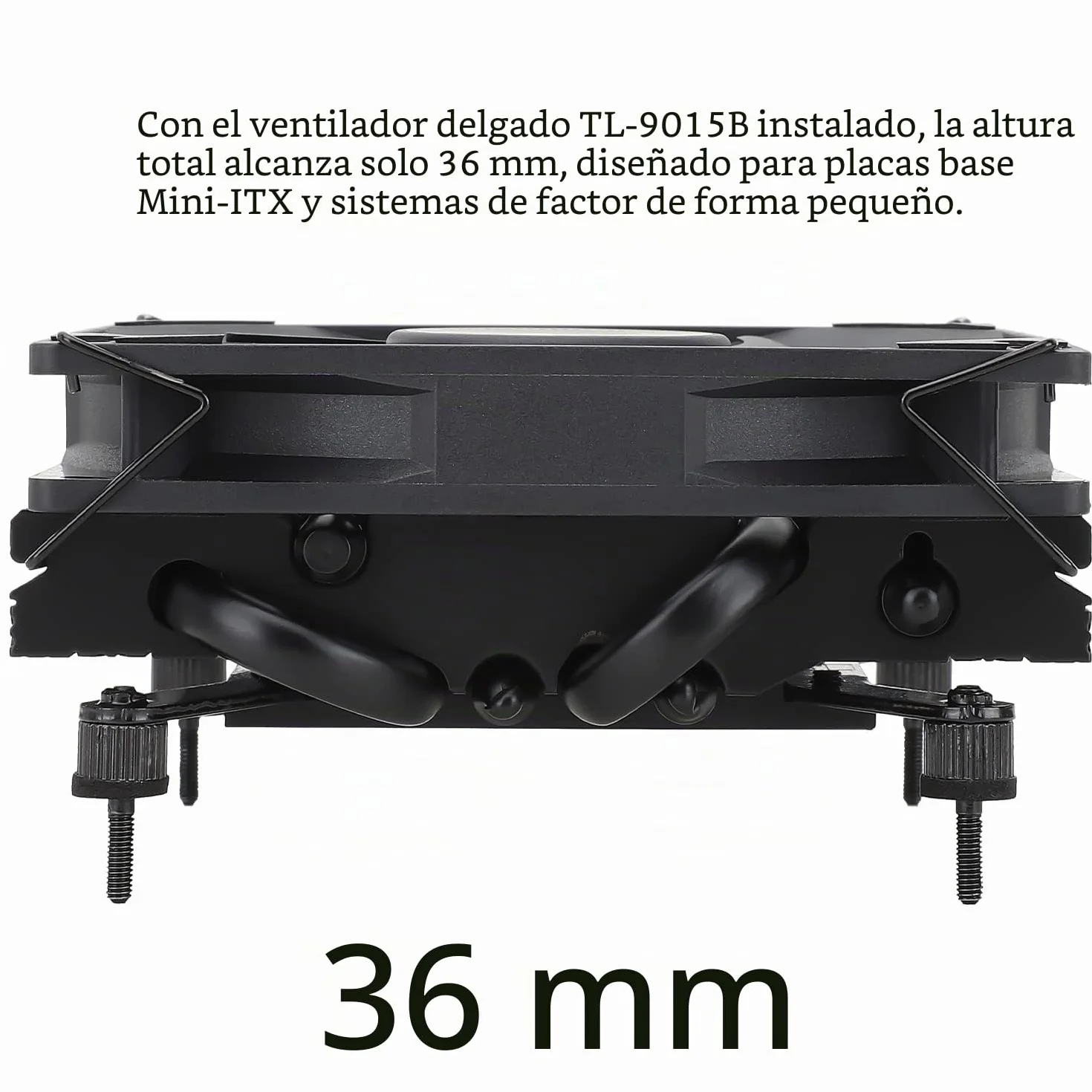 Thermalright AXP-90 X36 Black Low Profile - Enfriador de aire para CPU (90 mm, TL-9015B, 4 tubos de calor, 36 mm, para AMD AM4/Intel LGA 1700/1150/1151/1155/1156/1200