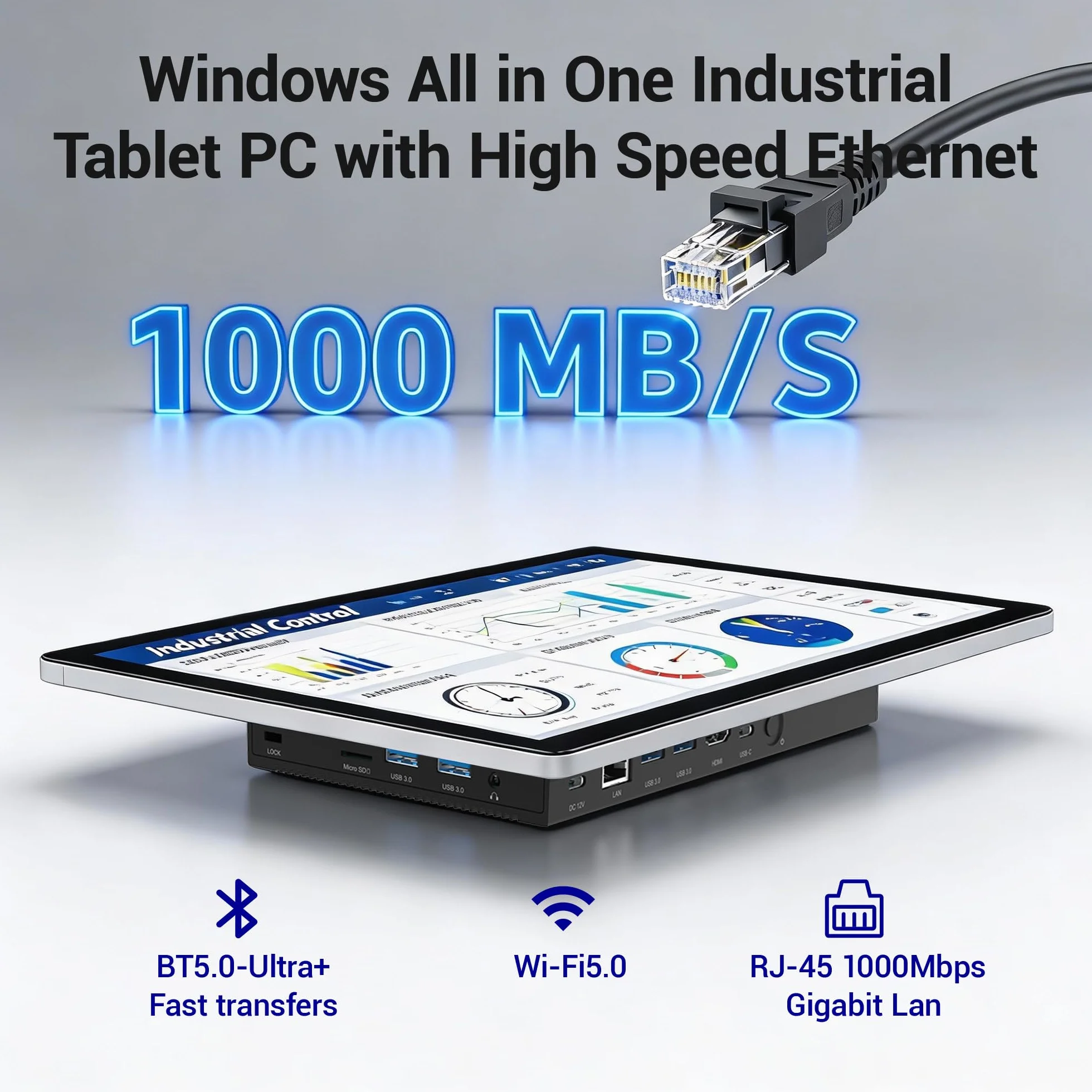 Panel PC todo en una carreraWin11 Pro Industrial Panel Táctil Computer 13.3 pulgadas, N5100, 8GB Ram,128GB Rom, Pantalla táctil PC Embedded PC 1920*1080, Wifi5,0, USB3.0*4, RS232, HDMI2,0, USB Tipo-C